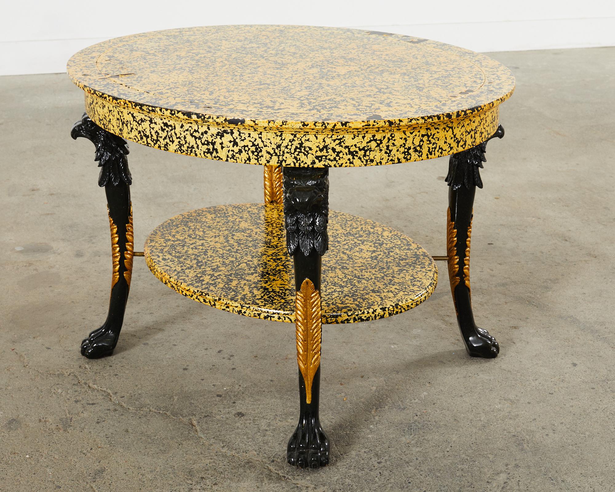 Empire Style Coffee Table Lacquer Speckled by Ira Yeager For Sale 1