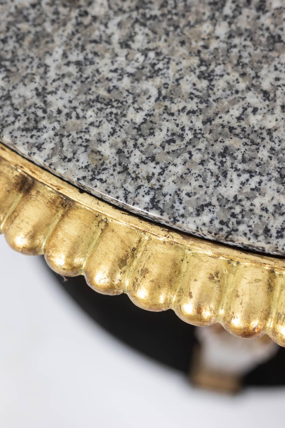 Marble Empire style console decorated with caryatids. Circa 1880. For Sale