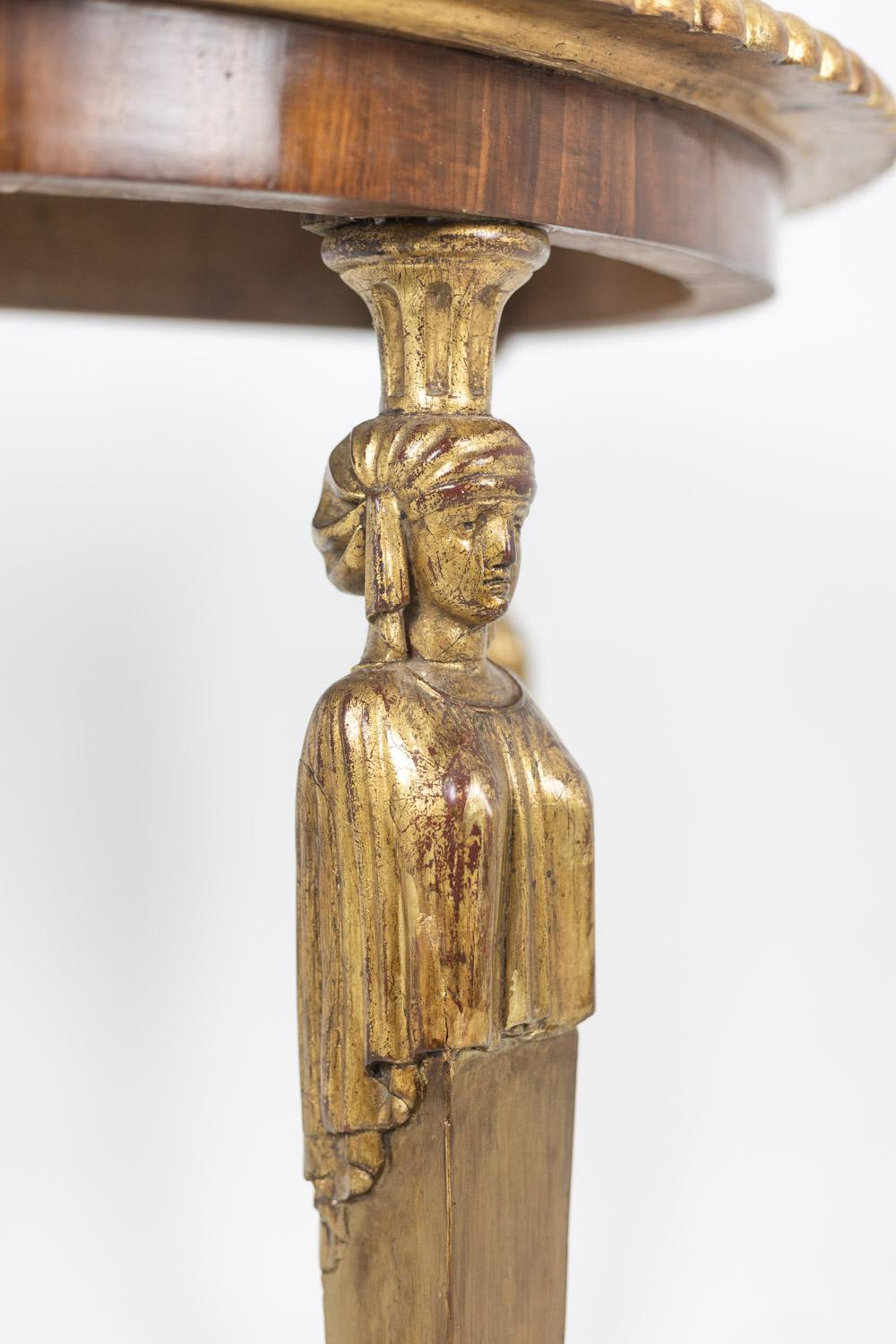 Empire style console decorated with caryatids. Circa 1880. For Sale 2