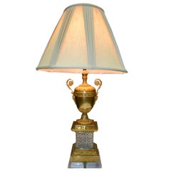 Empire Style Crystal and Gilt Bronze Urn Lamp
