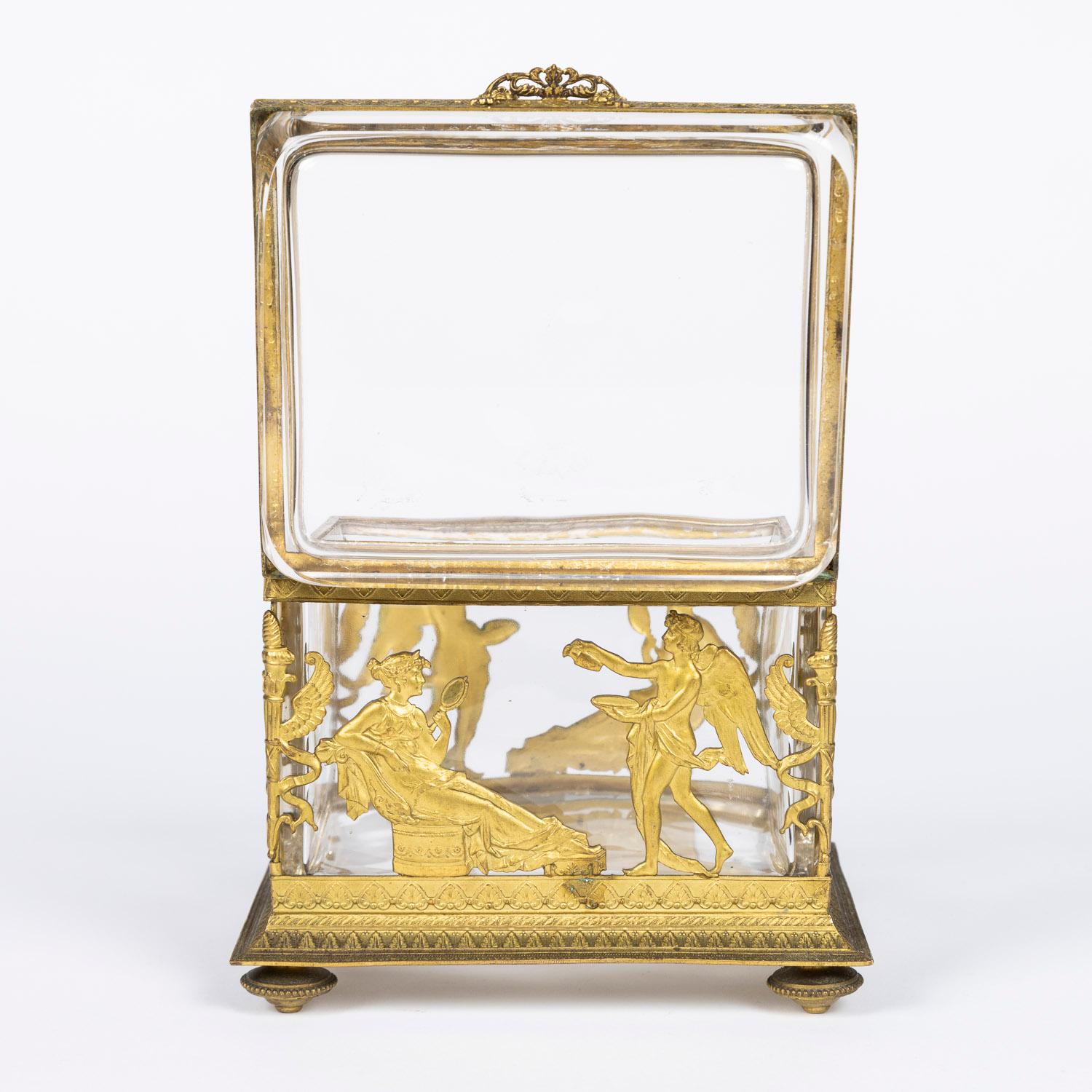Empire Style Crystal Box with Classical Gilt Ormulo Mounts In Good Condition For Sale In London, GB