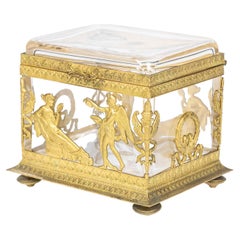 Empire Style Crystal Box with Classical Gilt Ormulo Mounts