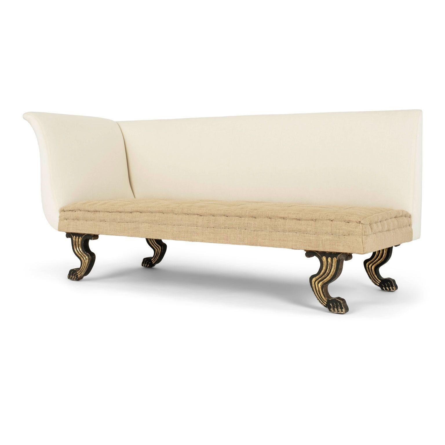 Burlap Empire Style Curved-Arm Daybed