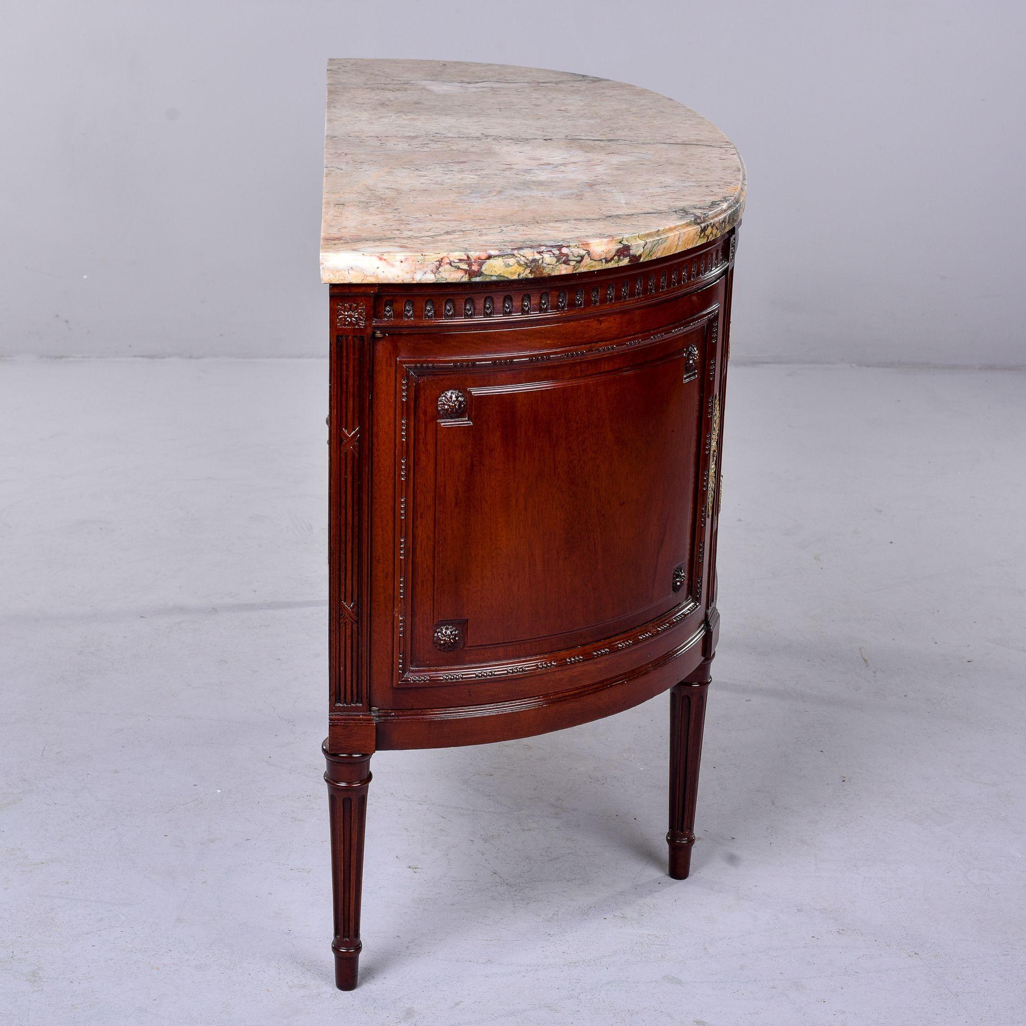 Empire Style Demi Lune Marble Topped Two Door Commode with Two Drawers For Sale 3