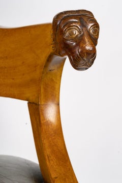 Empire Style Desk Armchair, 19th Century, Light Wood.