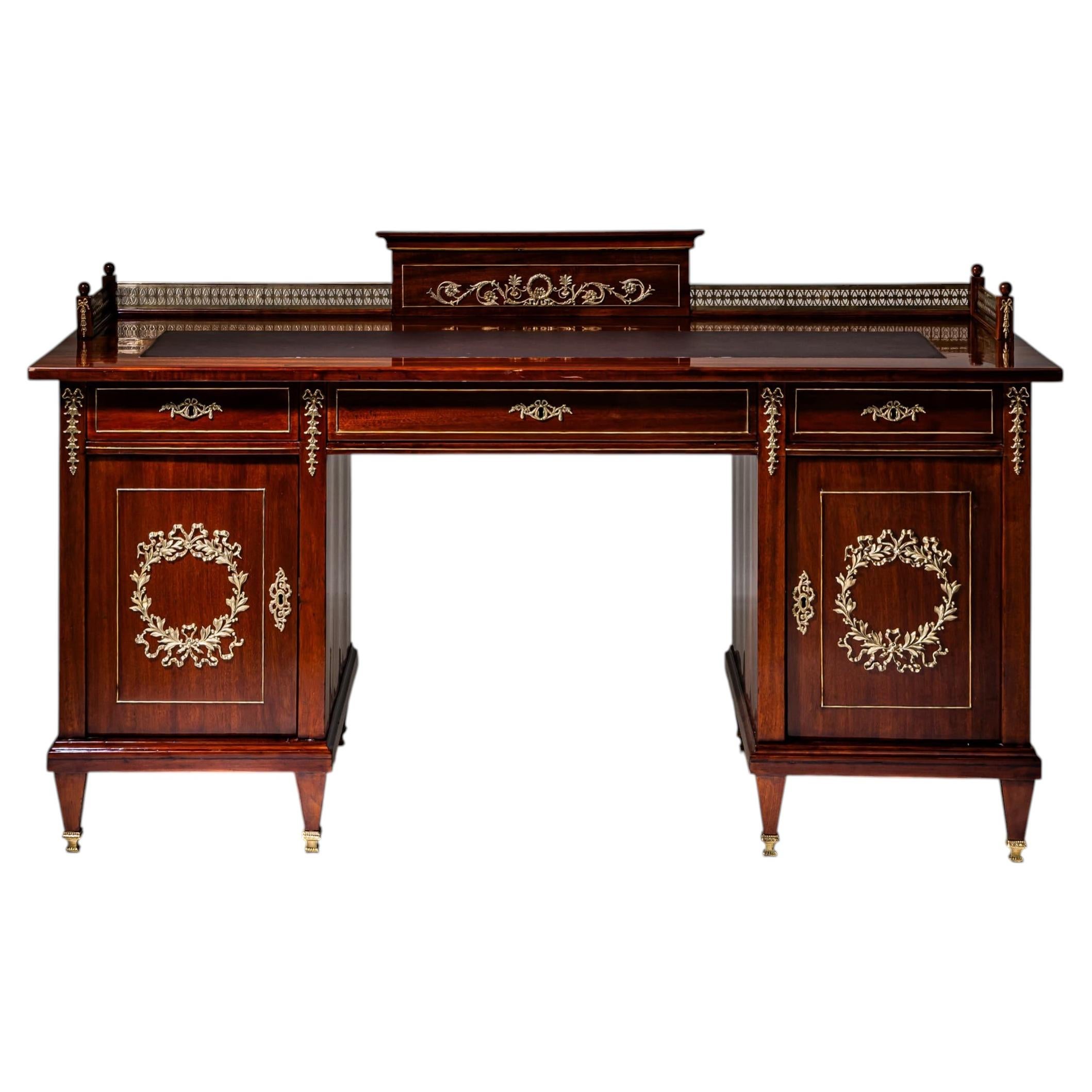 Empire Style Desk, Late 19th Century For Sale
