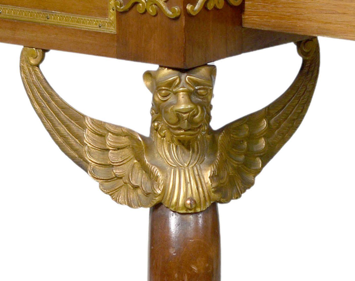 Empire Style Desk Rich Register of Gilded Bronze For Sale 8