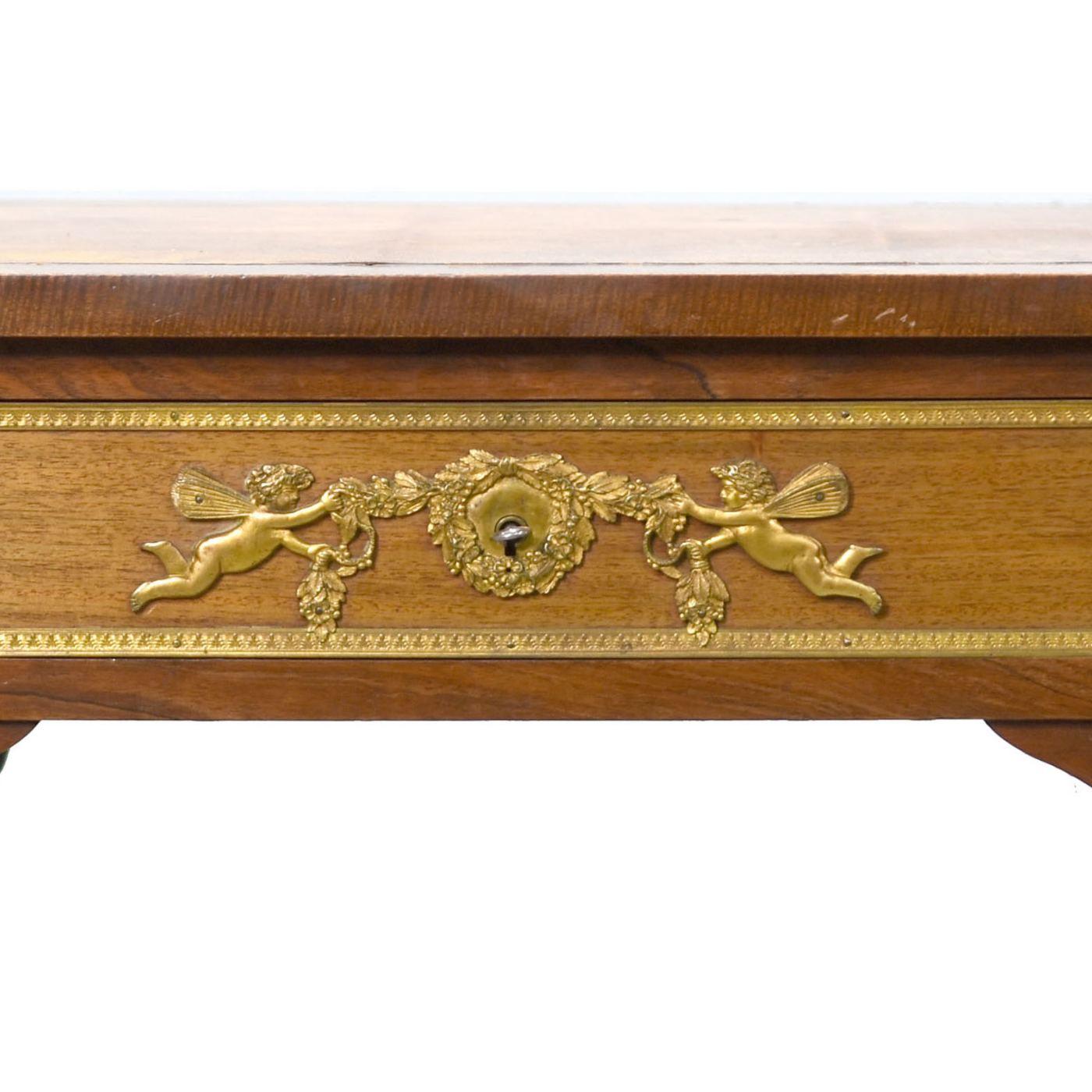 Empire Style Desk Rich Register of Gilded Bronze For Sale 10