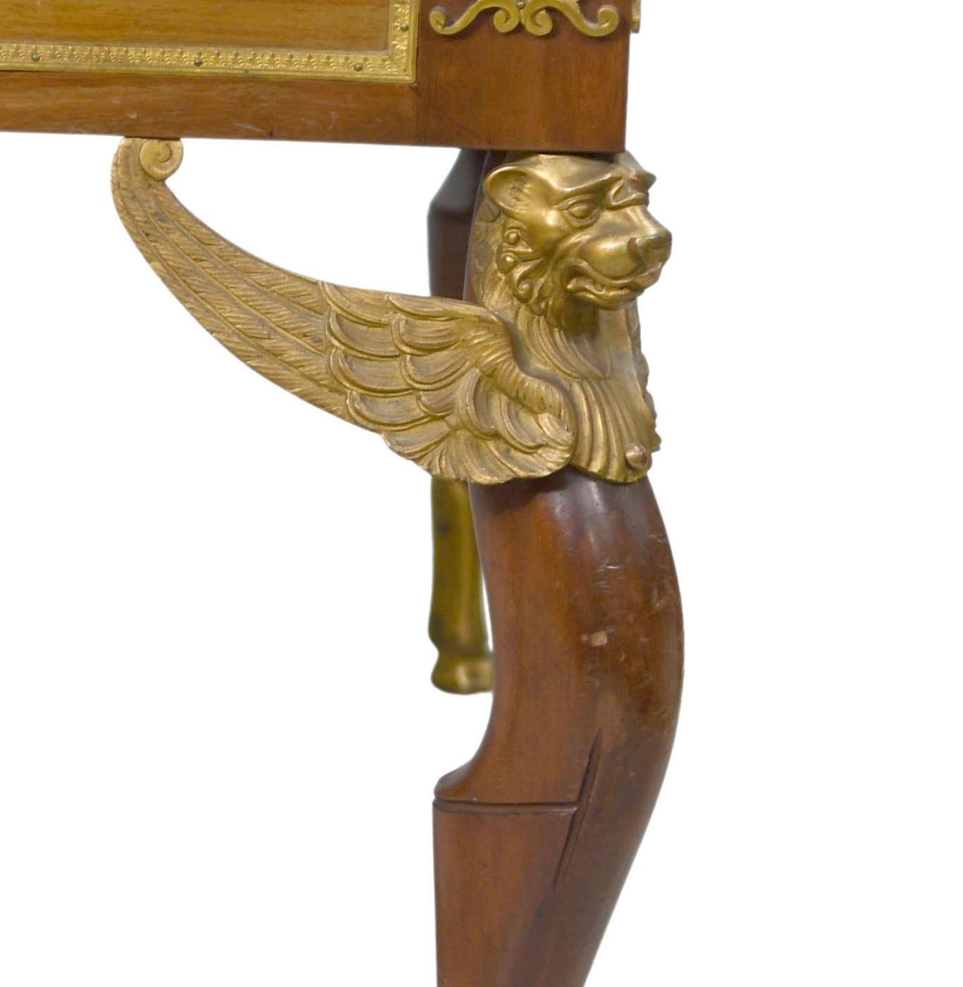 Empire Style Desk Rich Register of Gilded Bronze For Sale 14