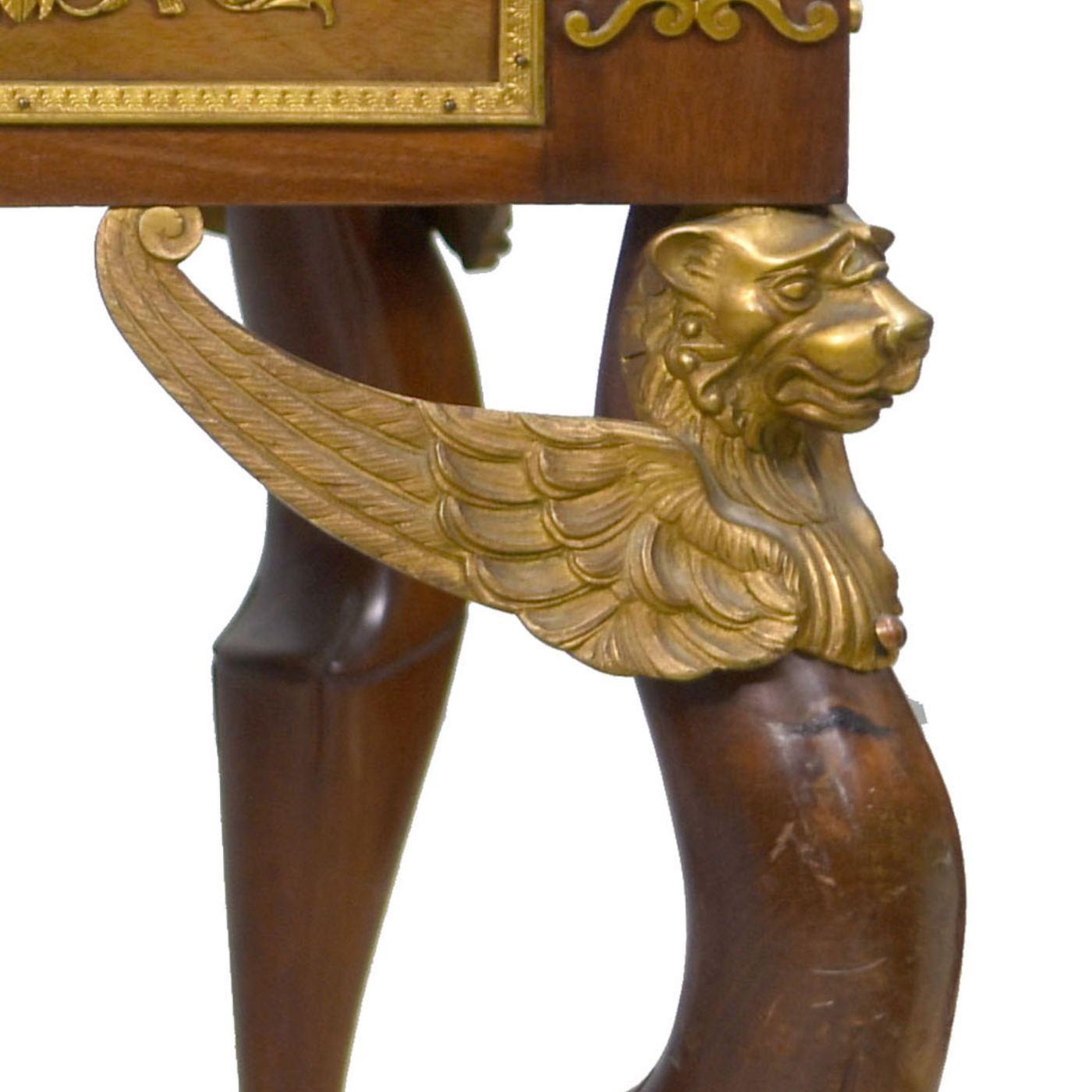 Empire Style Desk Rich Register of Gilded Bronze For Sale 2