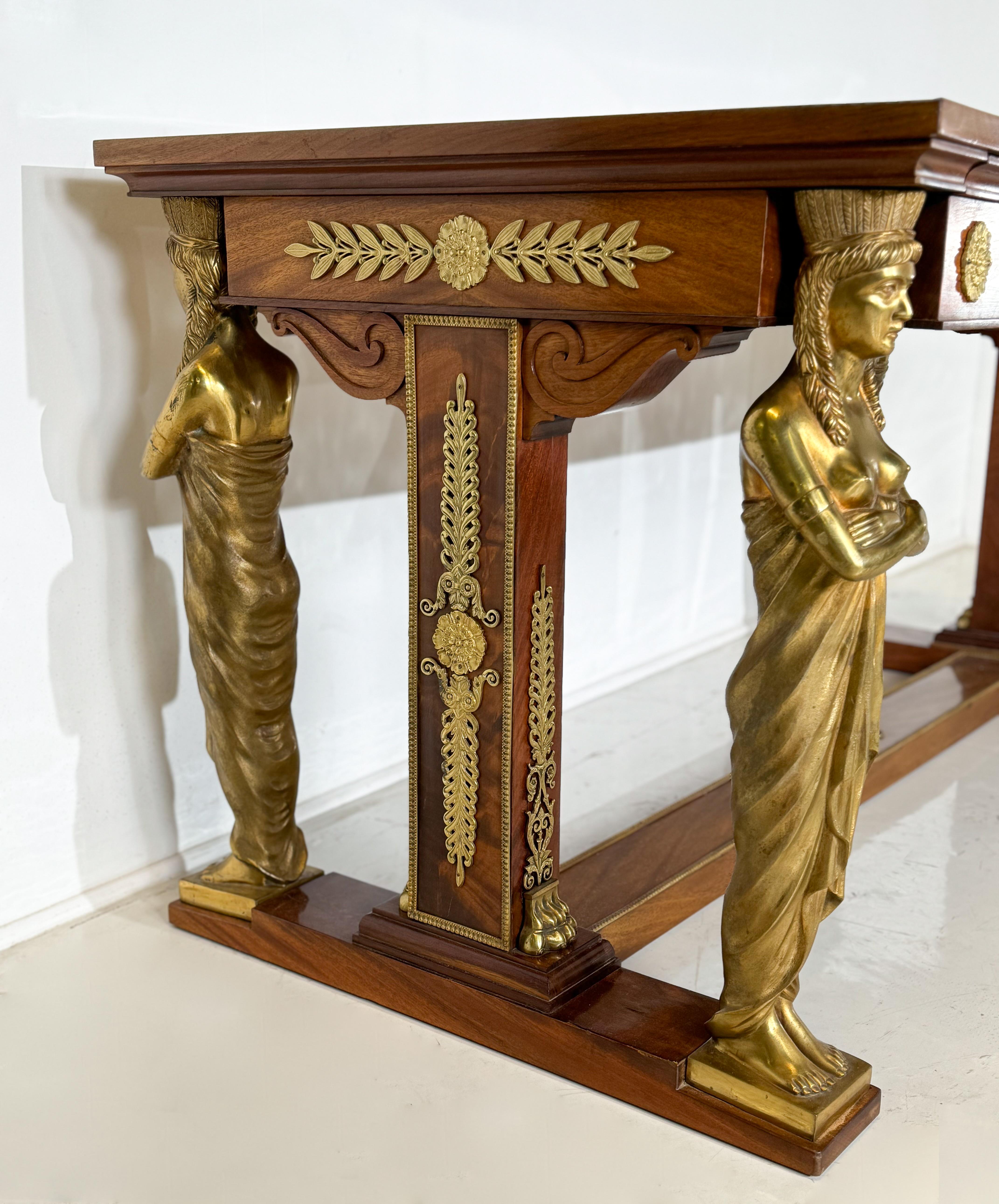 Schreibtisch im Empire-Stil, Holz und Bronze, Jansen (19. Jahrhundert) im Angebot