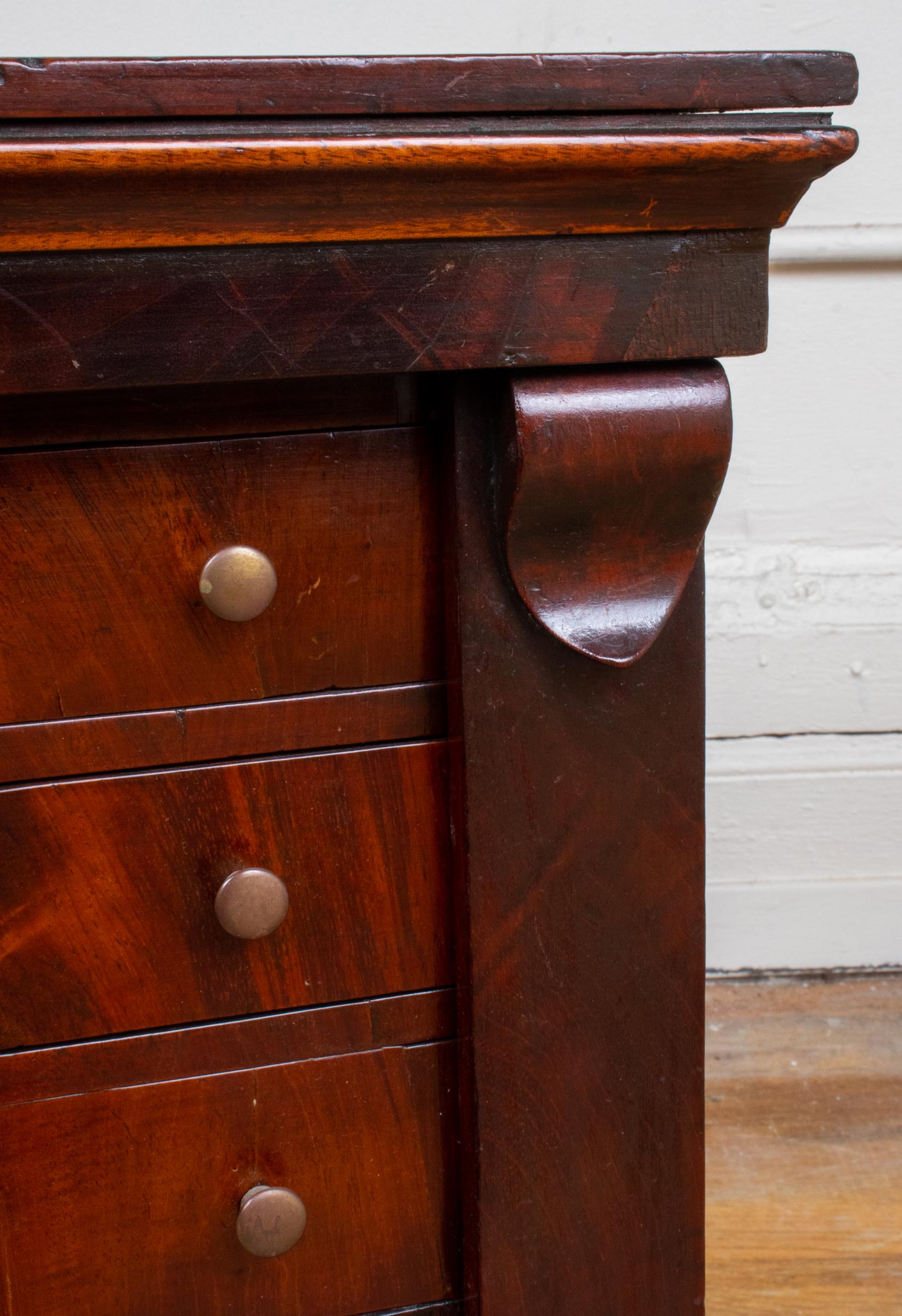 Empire Style Diminutive Flame Mahogany Chest of Drawers 2