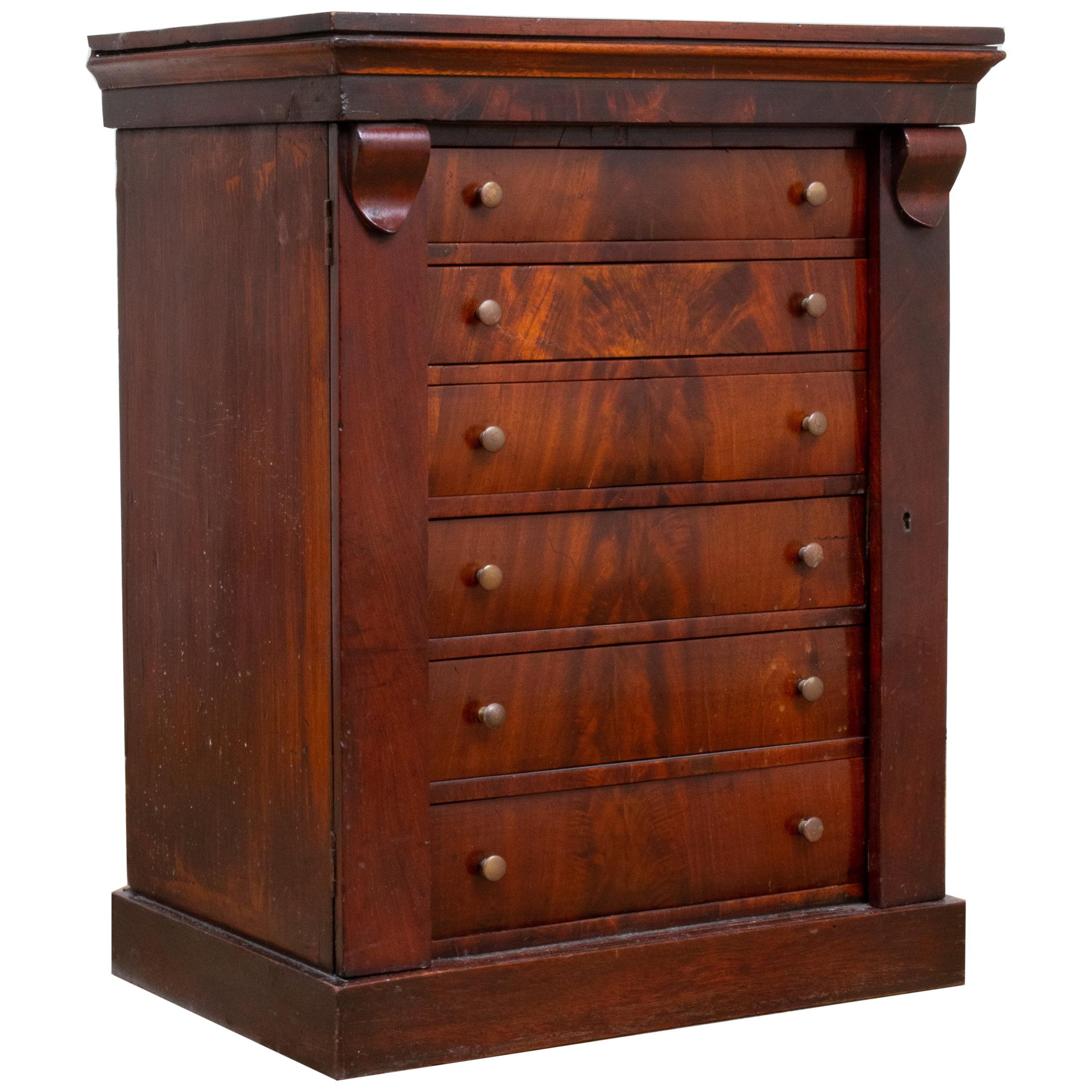 Empire Style Diminutive Flame Mahogany Chest of Drawers