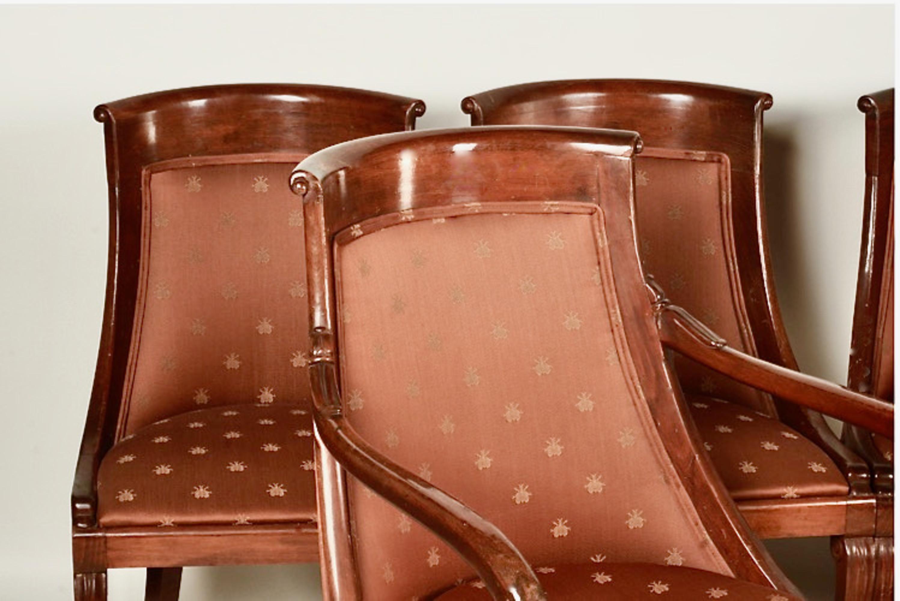 20th Century Empire-Style Dining Chairs, Set of 6 For Sale