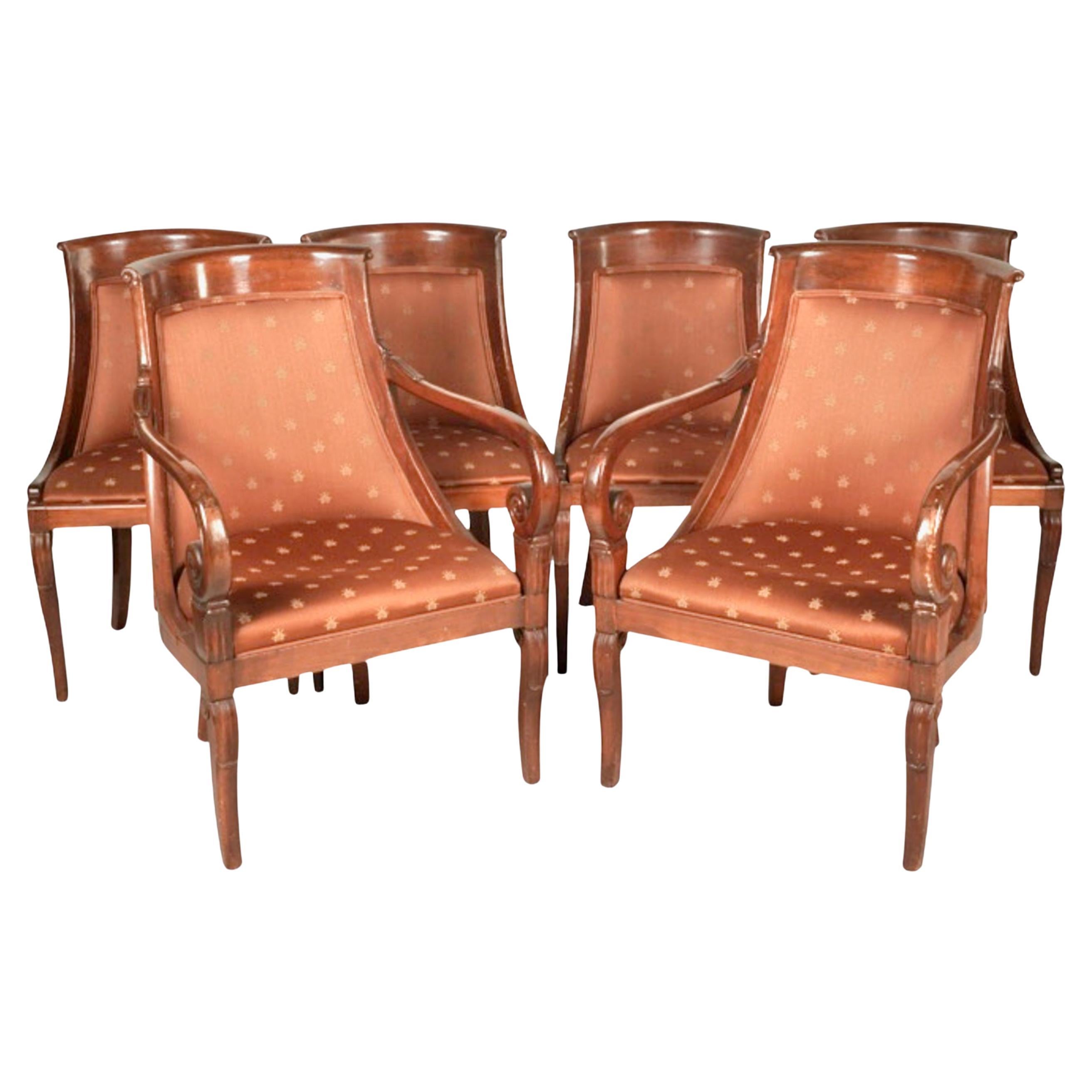 Empire-Style Dining Chairs, Set of 6 For Sale