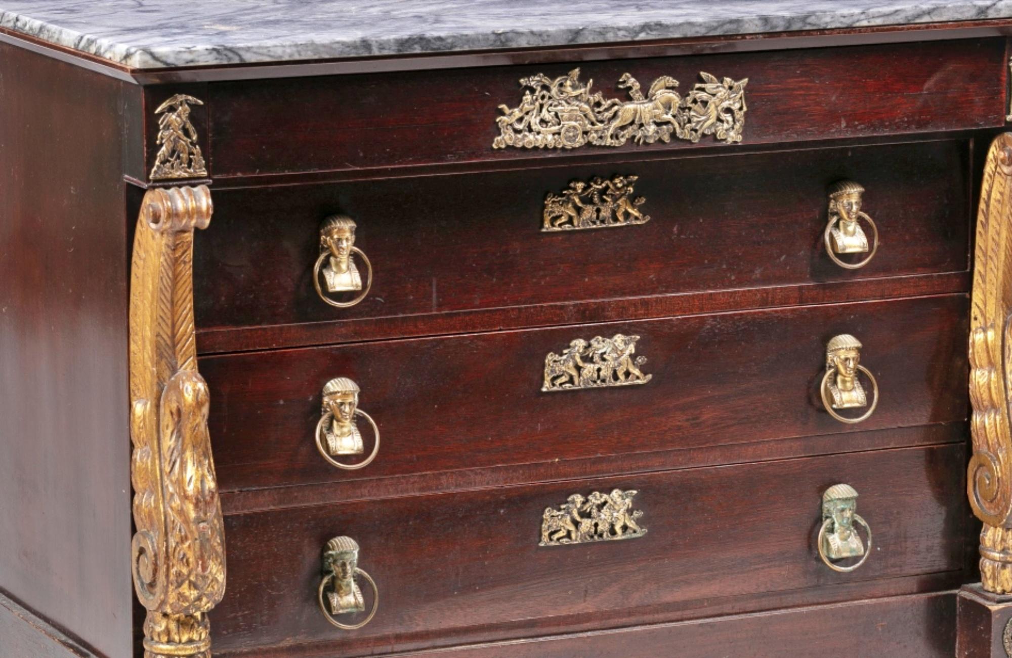Hand-Crafted Empire Style Dresser, France, 19th Century