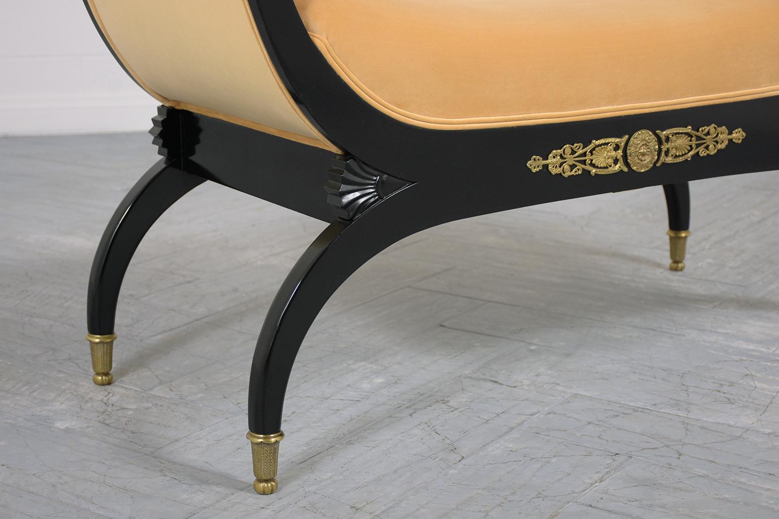 Late 20th Century Empire Style Upholstered Bench