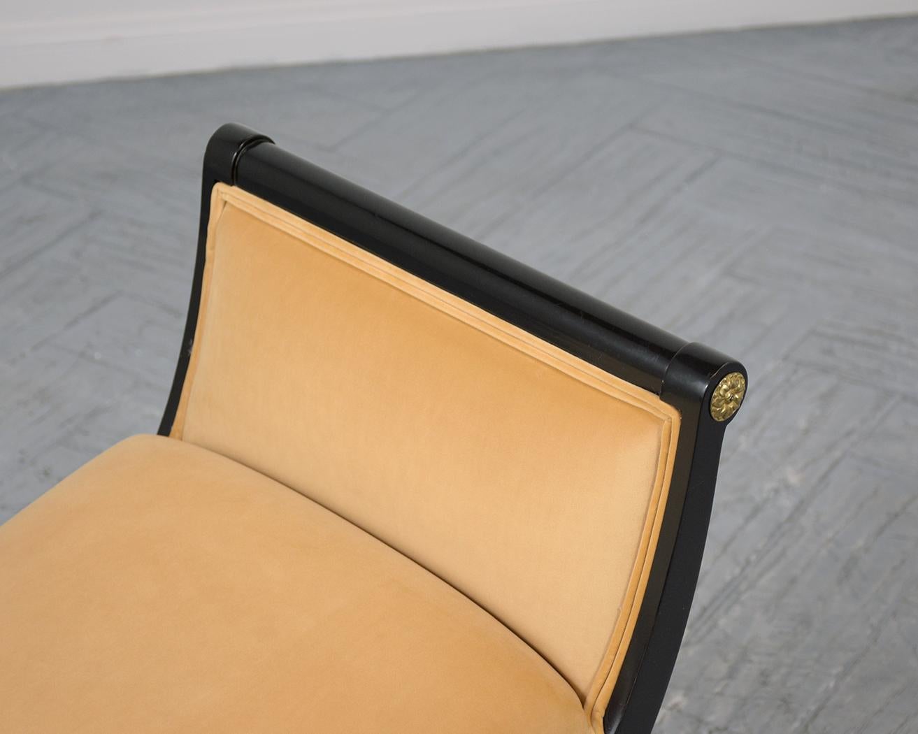 Velvet Empire Style Upholstered Bench