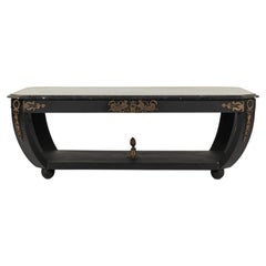 Empire Style Ebonized Cocktail Table with Marble Top