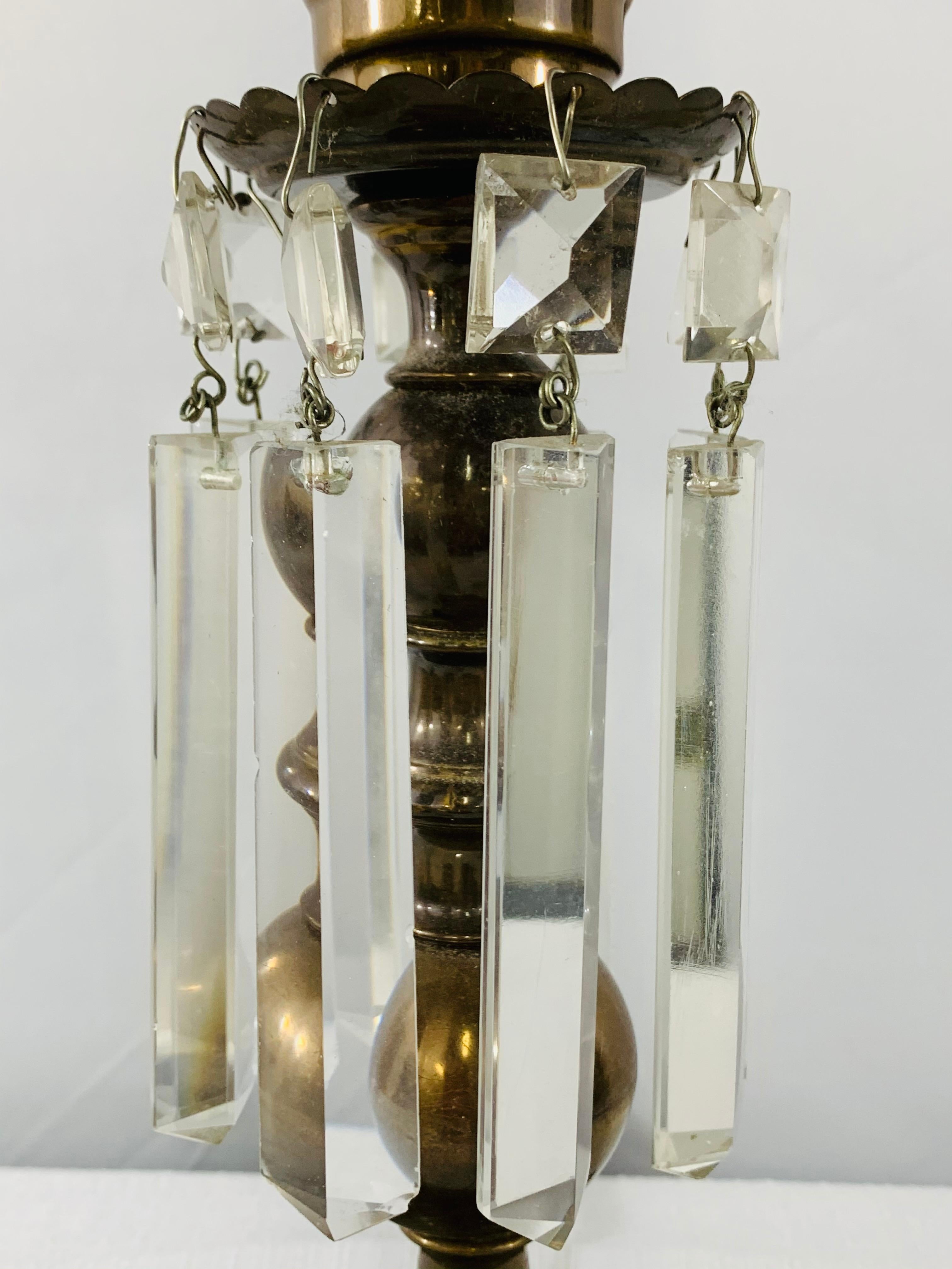 Mid-20th Century Empire Style English Hurricane Table Lamps