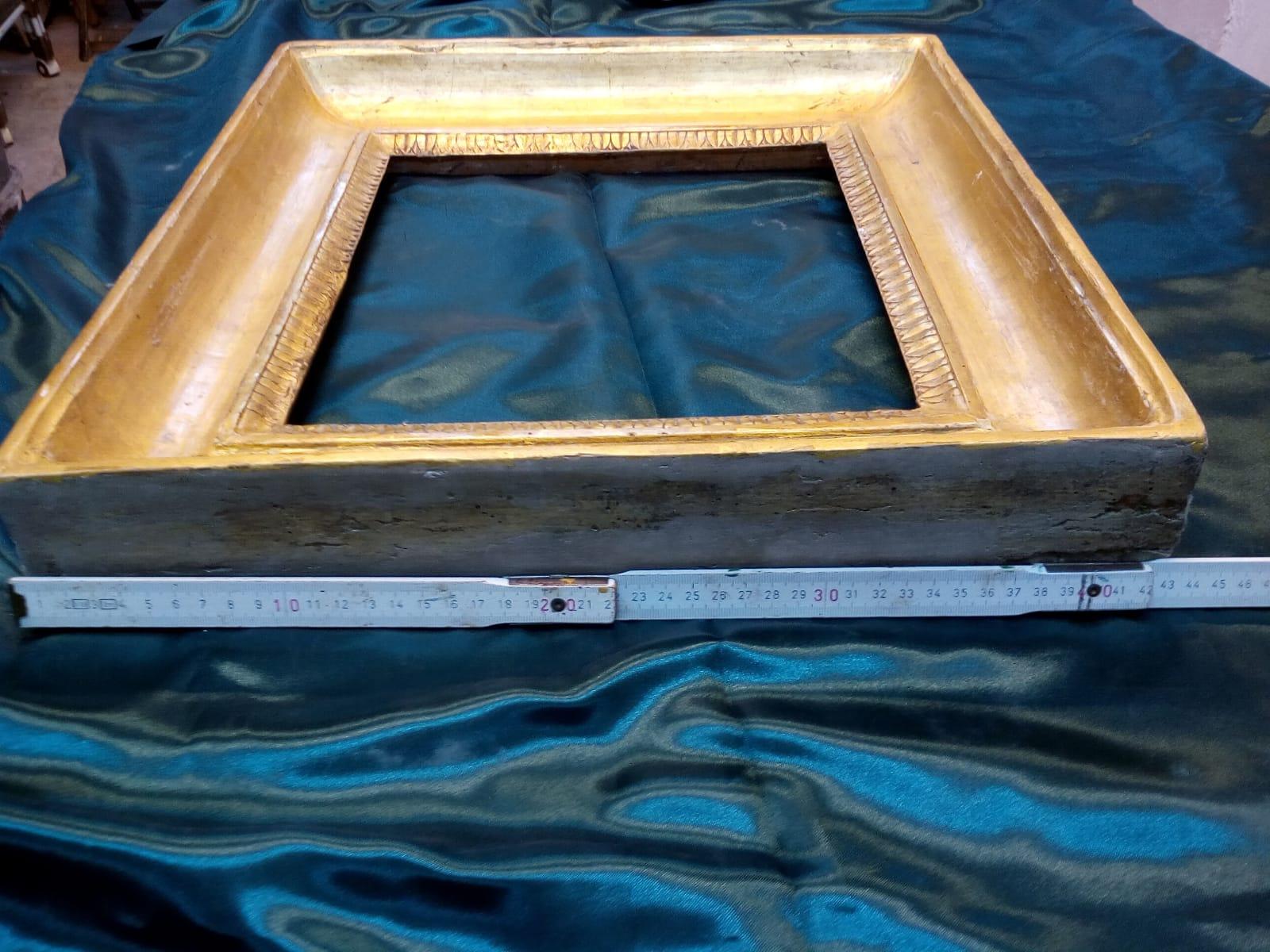 19th Century Empire Style Frame Gilded in Pure Gold For Sale 3