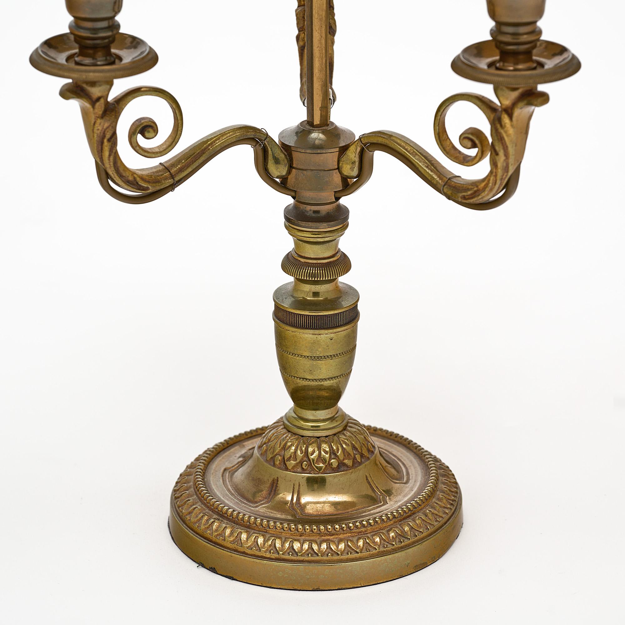 Early 20th Century Empire Style French Bouillotte Lamp For Sale
