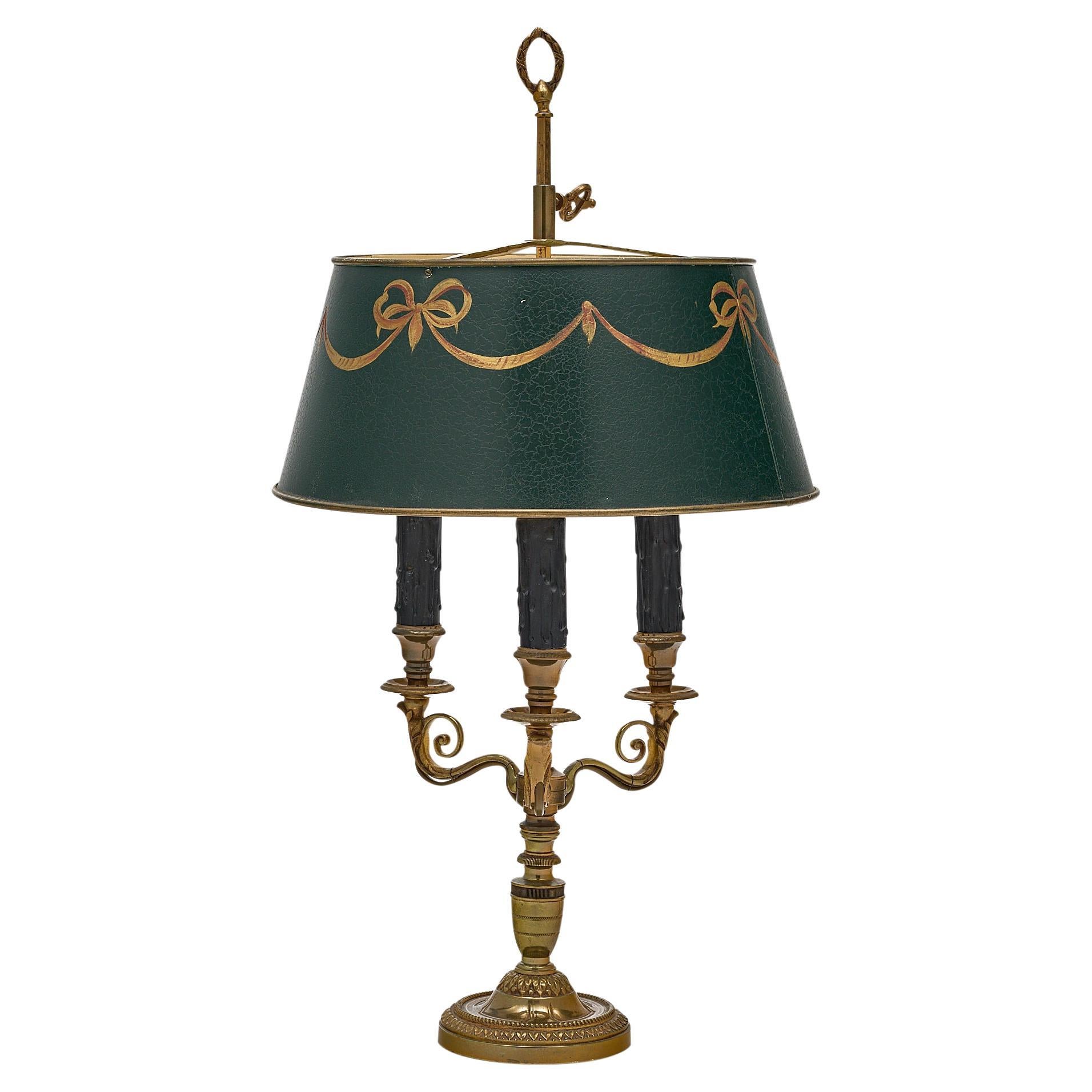 Französische Bouillotte-Lampe im Empire-Stil
