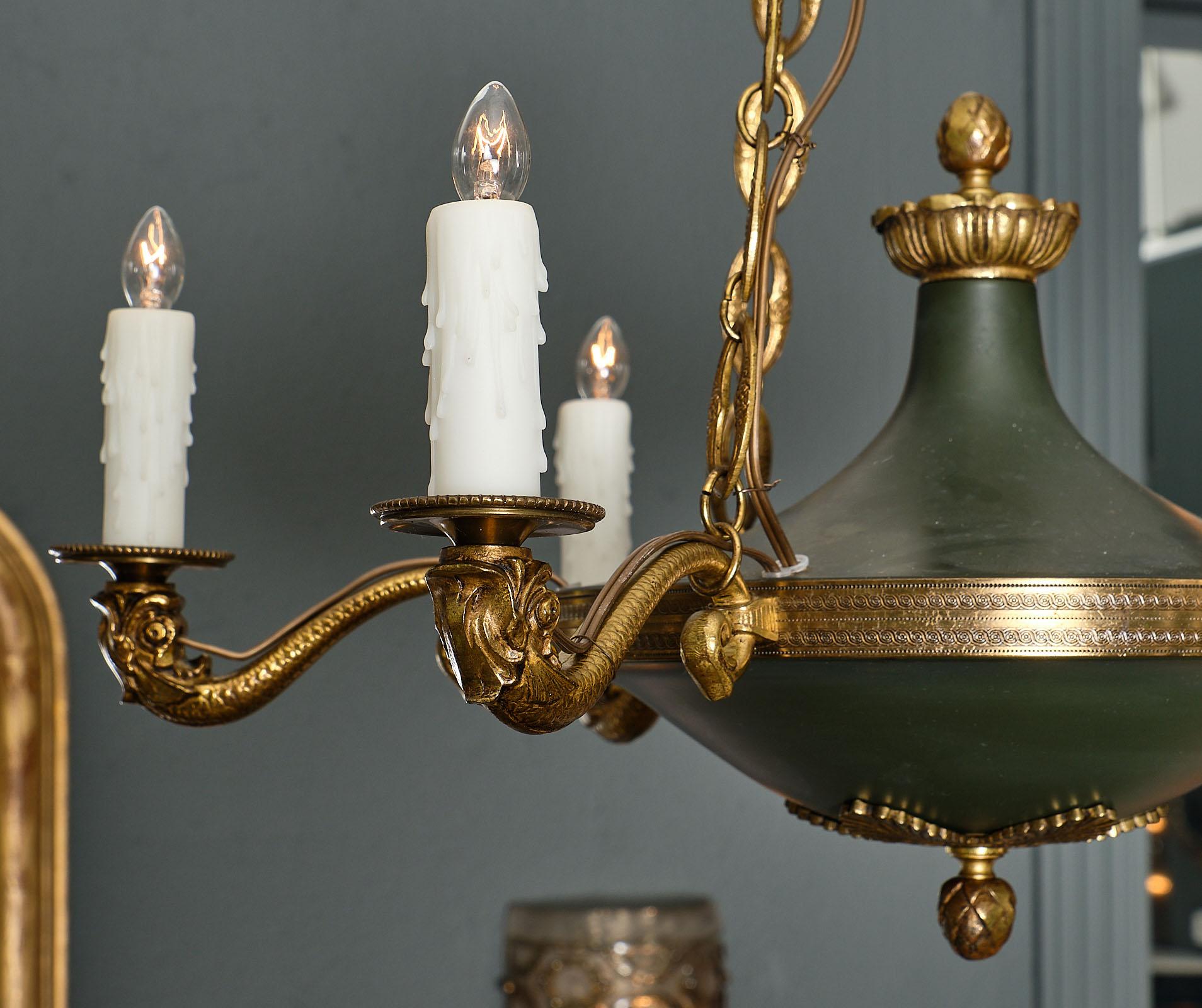 Empire Style French Bronze Chandelier 6