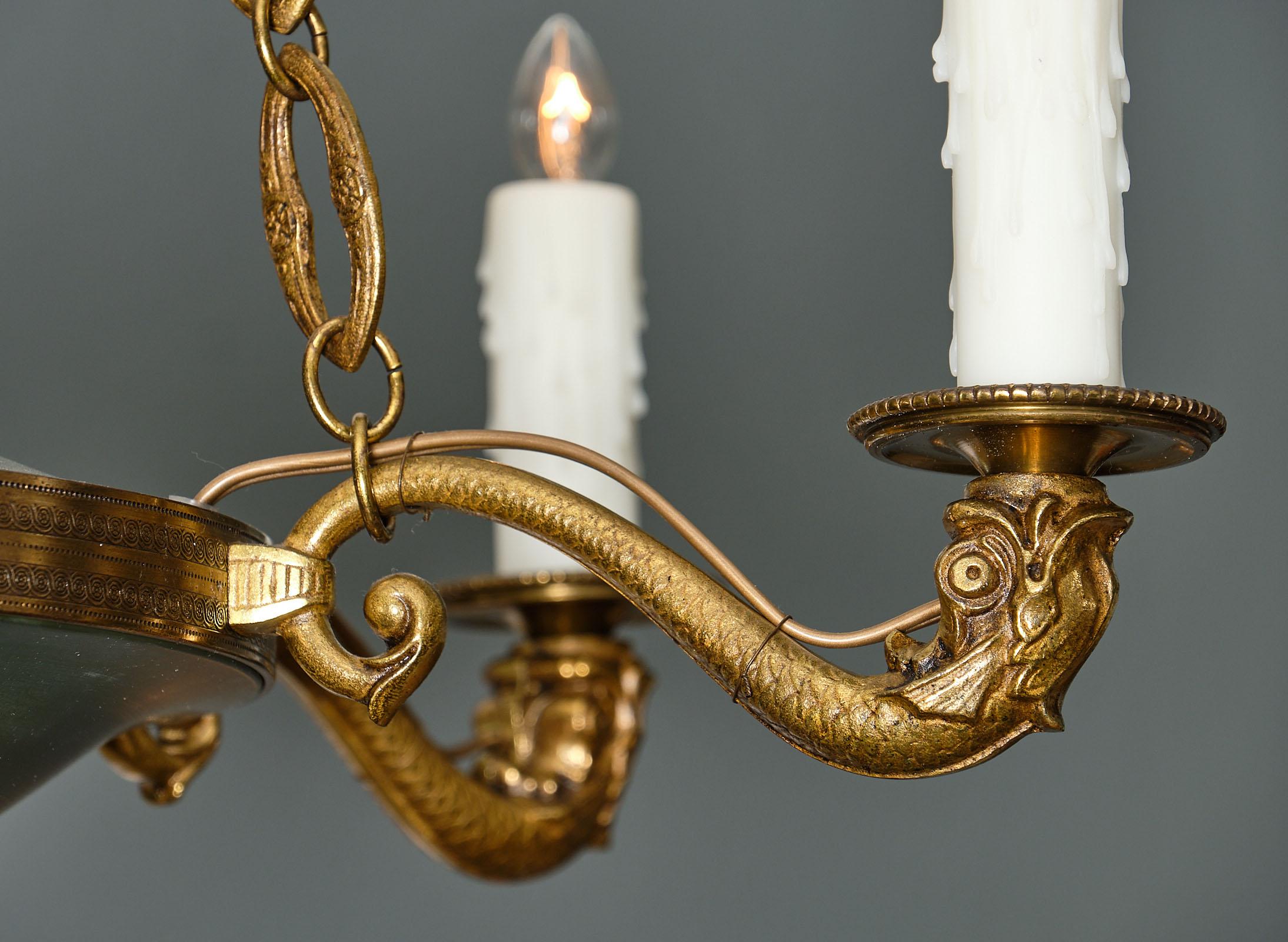 Empire Style French Bronze Chandelier 4