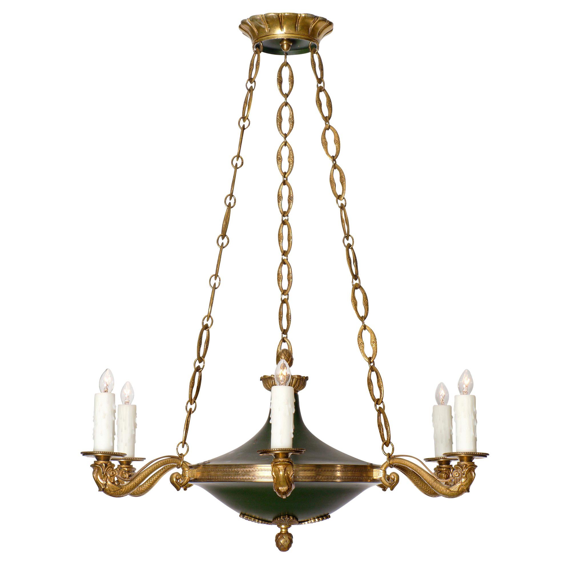Empire Style French Bronze Chandelier