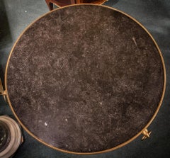 Pair Empire Style French Bronze marble top end tables/Gueridons