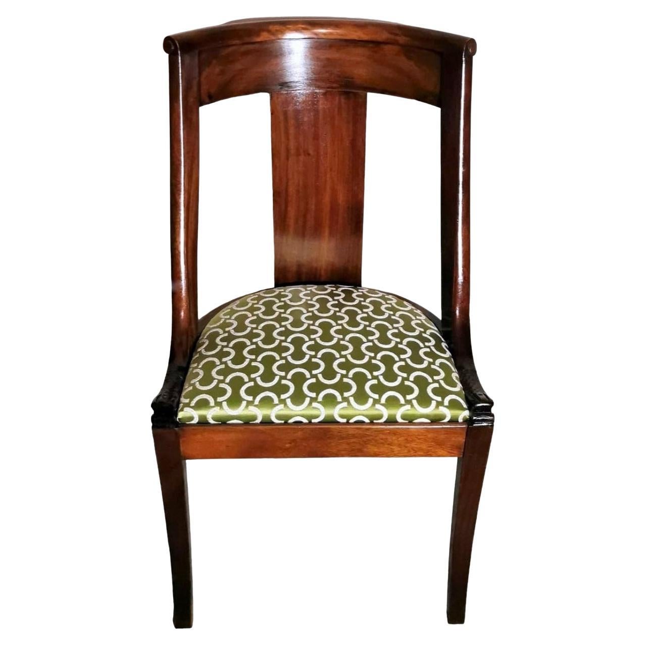Empire Style French "Gondola" Chair Dedar Fabric