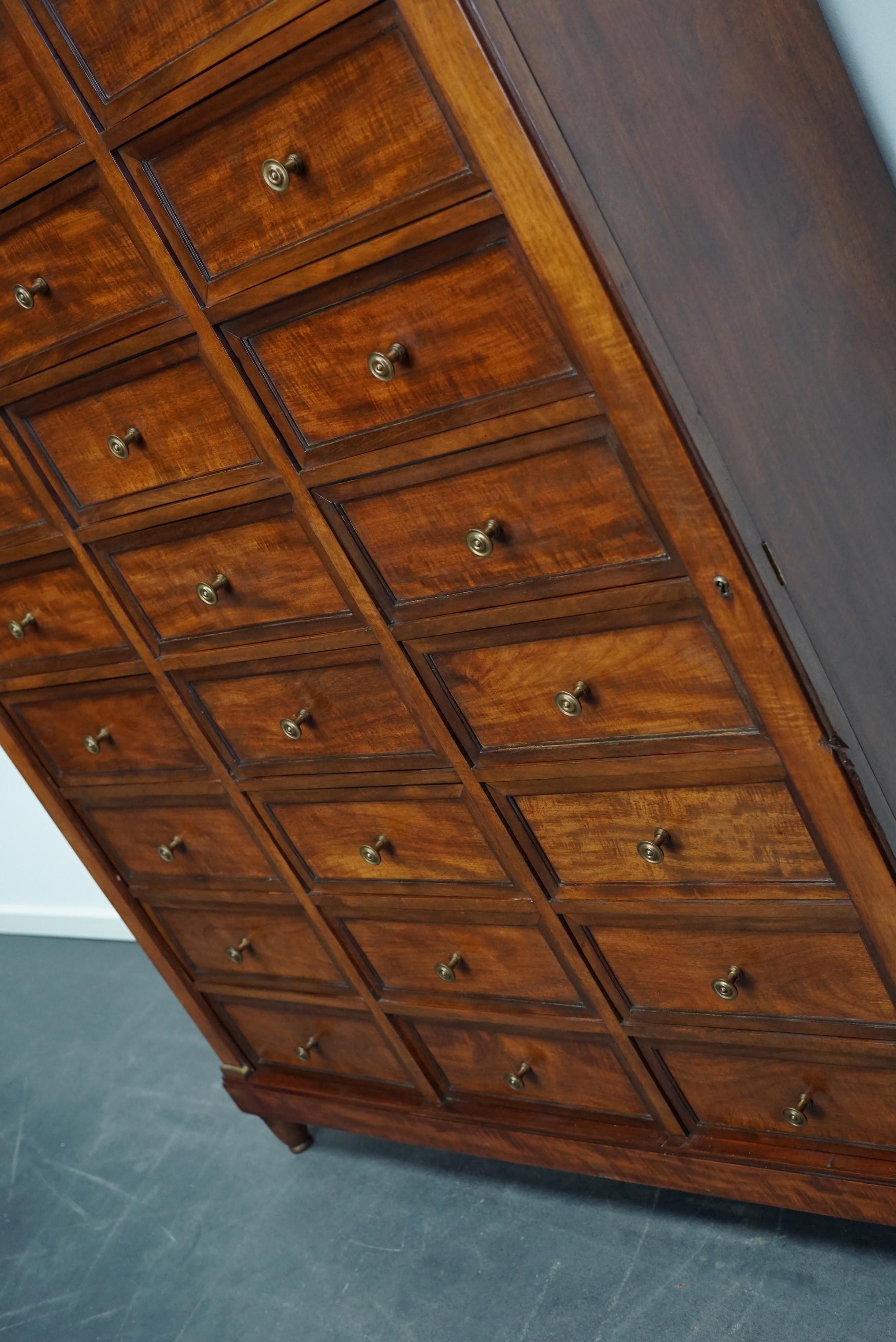 Empire Style French Mahogany Apothecary Cabinet / Filing Cabinet, 1920s 7