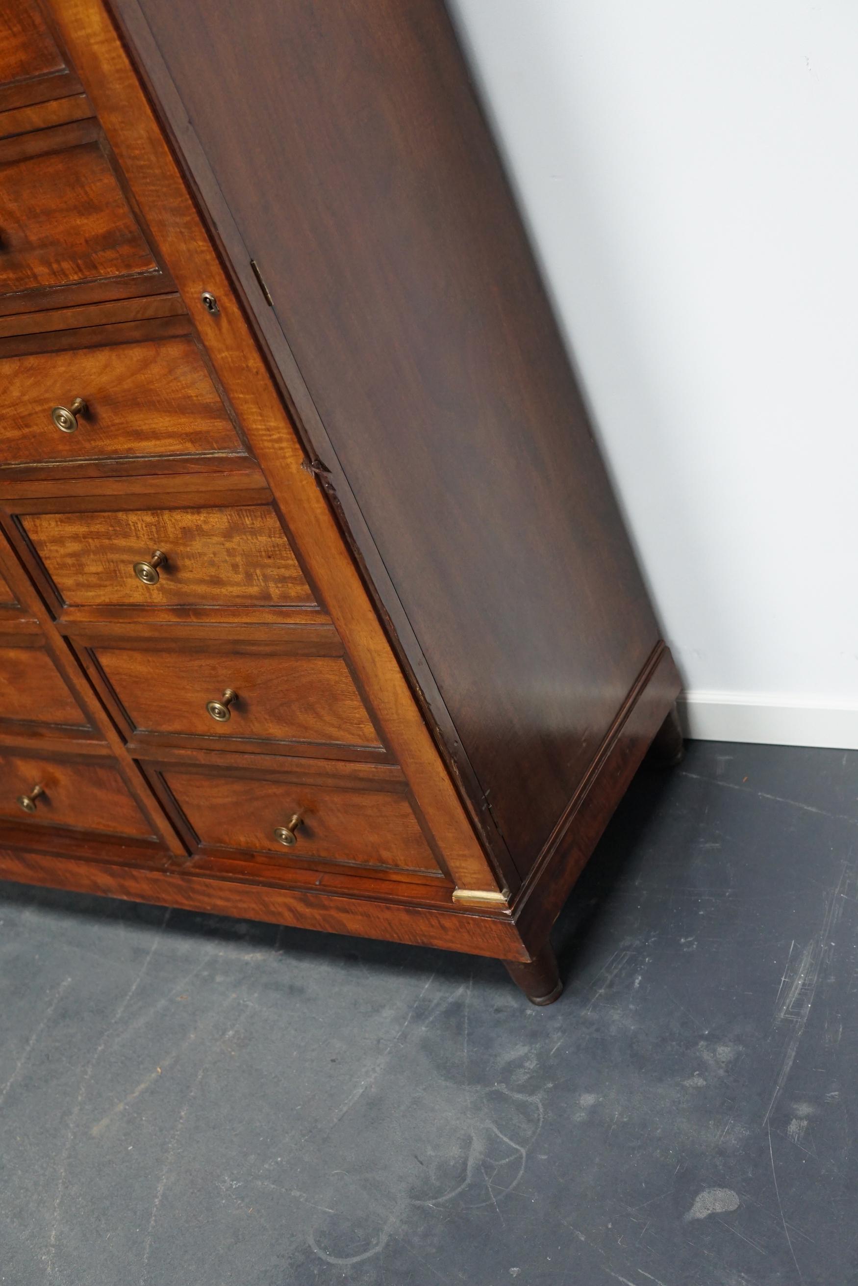 Empire Style French Mahogany Apothecary Cabinet / Filing Cabinet, 1920s 8