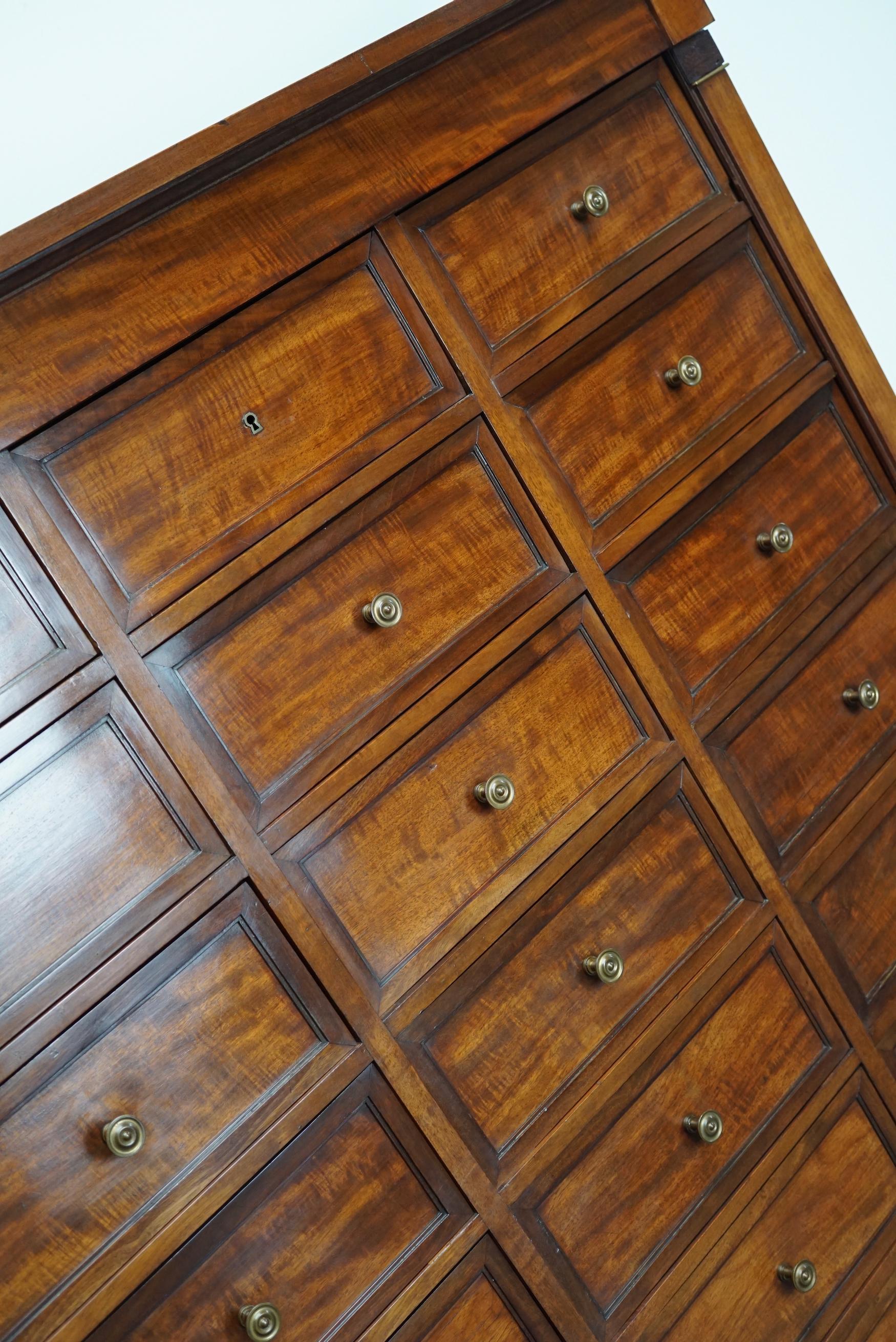 Empire Style French Mahogany Apothecary Cabinet / Filing Cabinet, 1920s 13