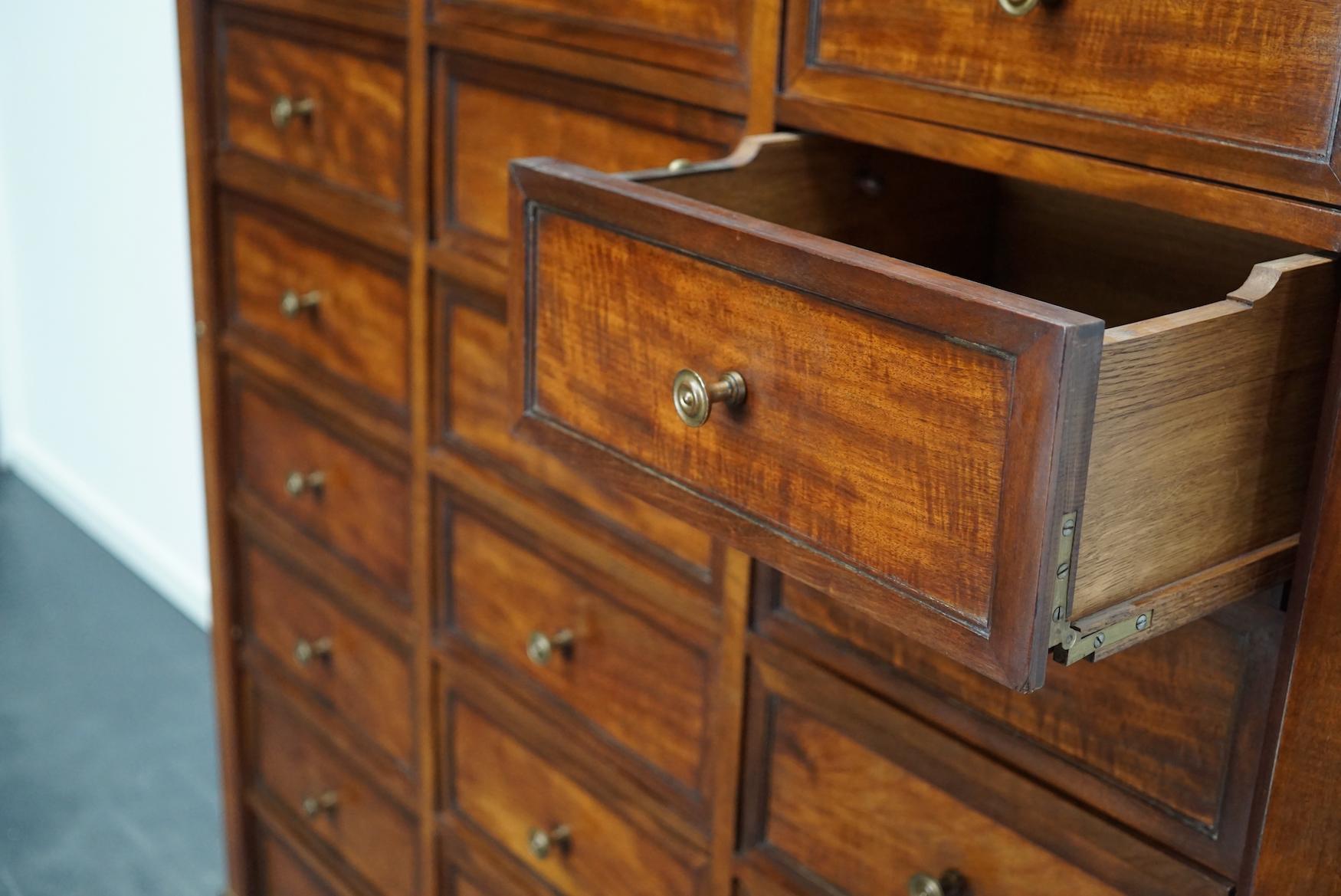 Empire Style French Mahogany Apothecary Cabinet / Filing Cabinet, 1920s 4