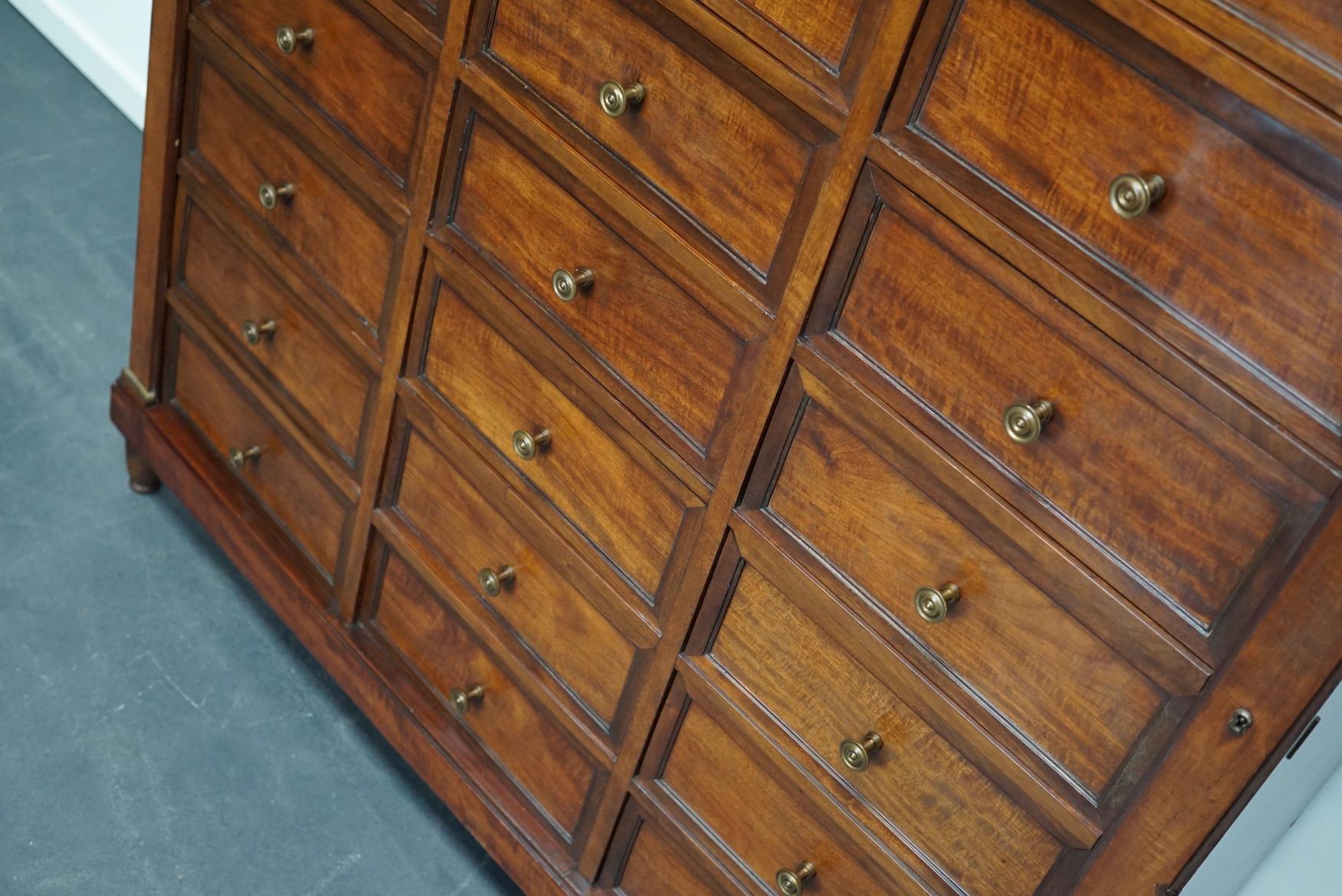 Empire Style French Mahogany Apothecary Cabinet / Filing Cabinet, 1920s 5