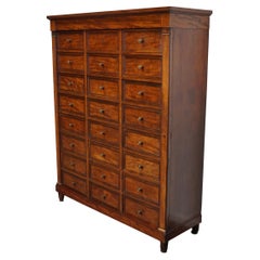 Empire Style French Mahogany Apothecary Cabinet / Filing Cabinet, 1920s