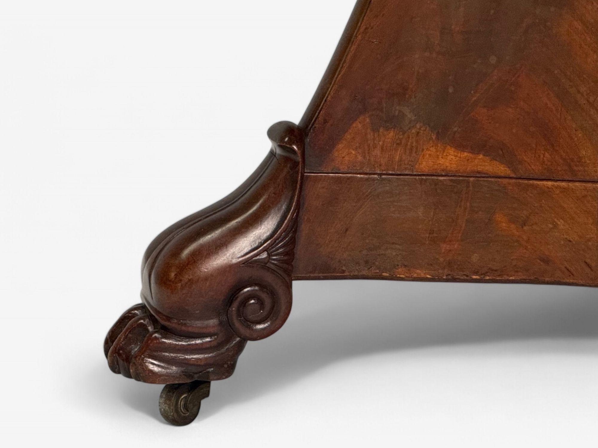 Charles X, French Empire Style, Flame Mahogany, Slate, Gueridon Table, 19th C. For Sale 5