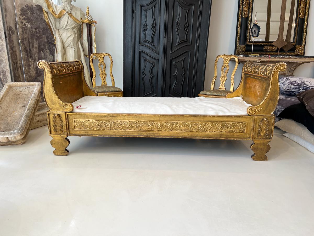 European Empire Style Gilded Daybed, 19th Century