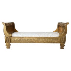 Antique Empire Style Gilded Daybed, 19th Century