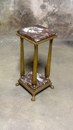 Empire Style Gilded Marble Pedestal