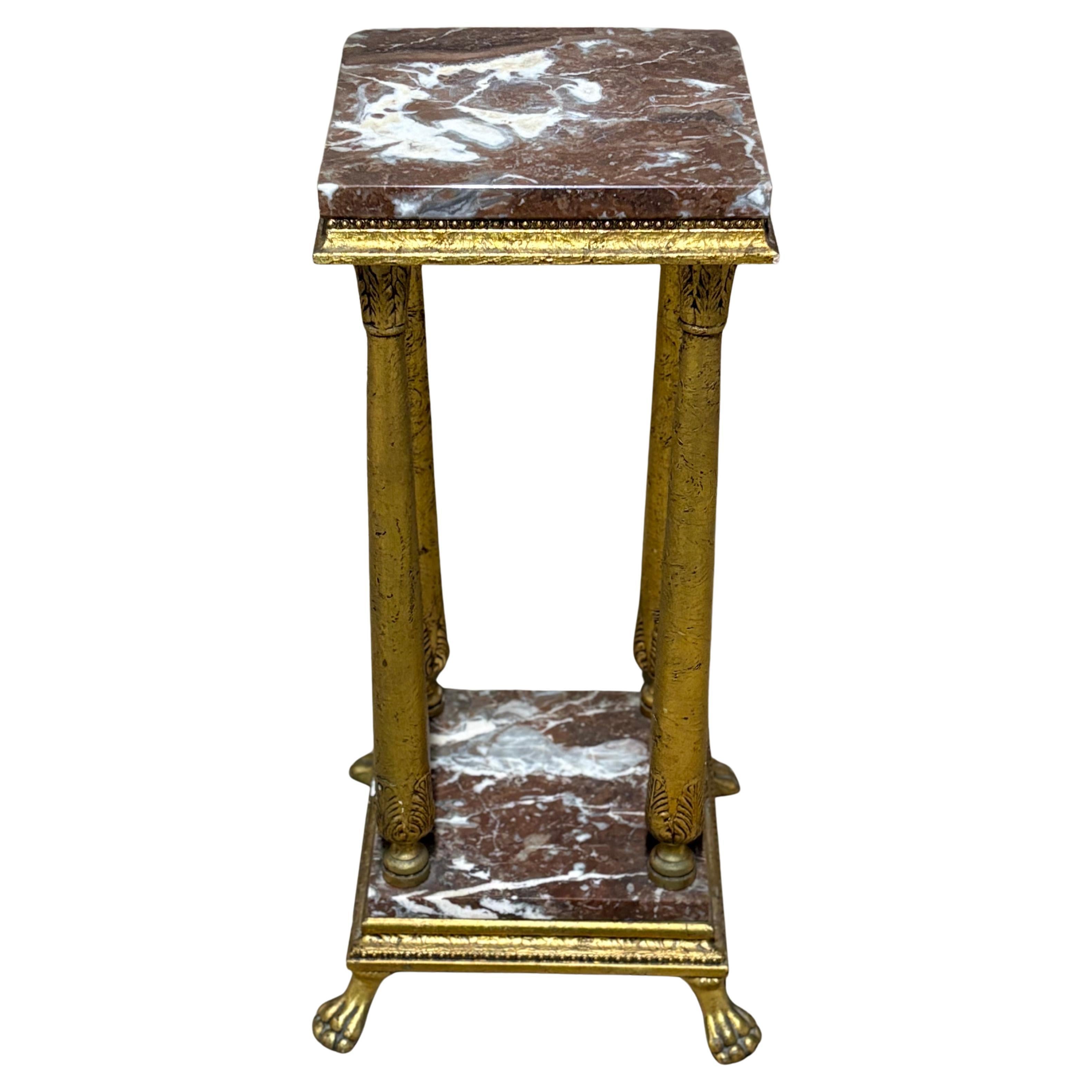 Piédestal en marbre doré de style Empire