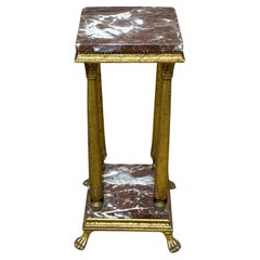 Empire Style Gilded Marble Pedestal