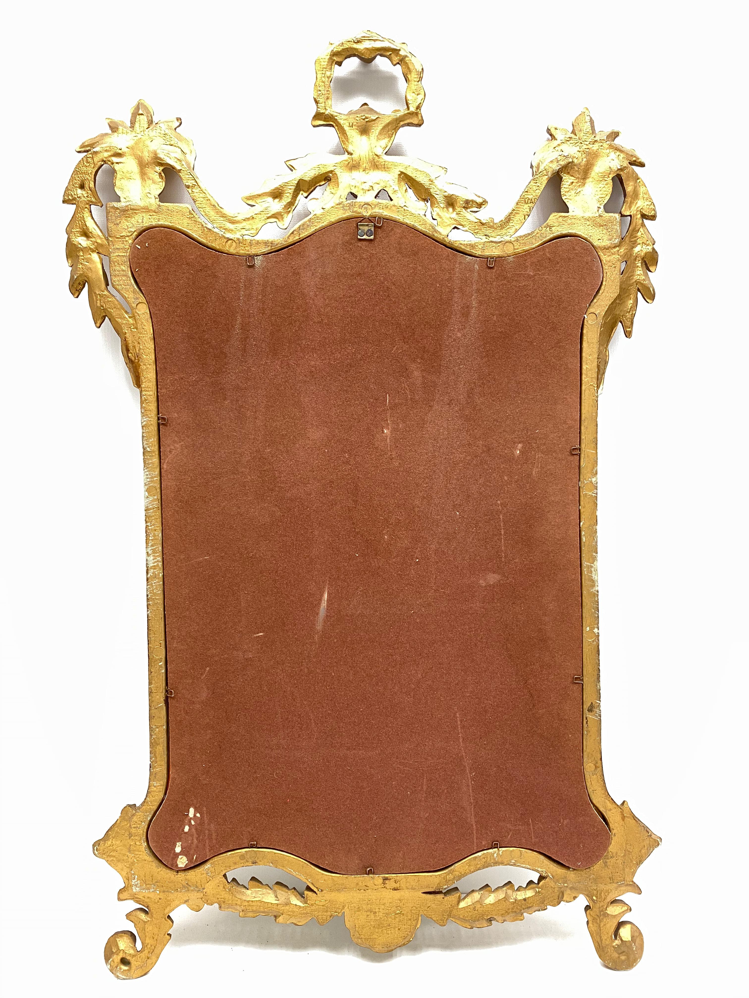 Empire Style Gilded Tole Toleware Mirror Vintage, Italy, 1950s 4
