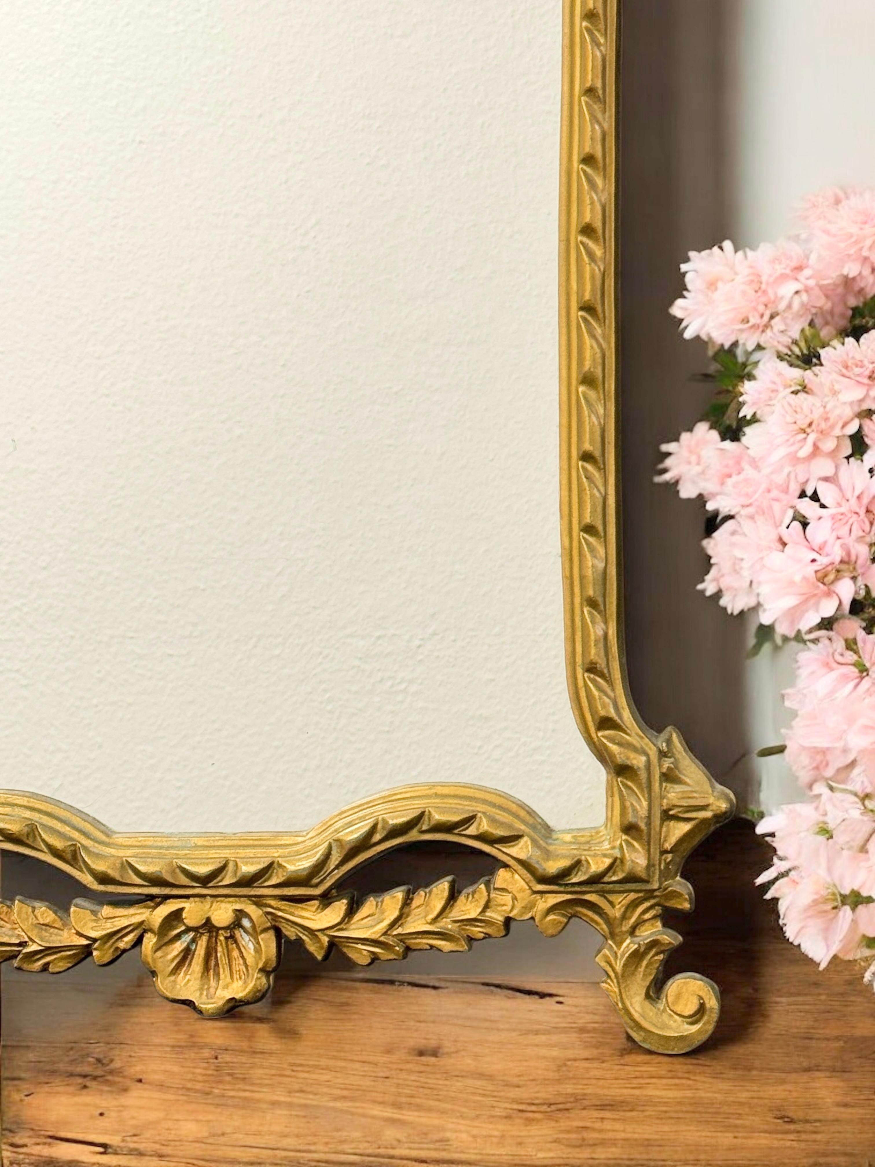 Empire Style Gilded Tole Toleware Mirror Vintage, Italy, 1950s en vente 5