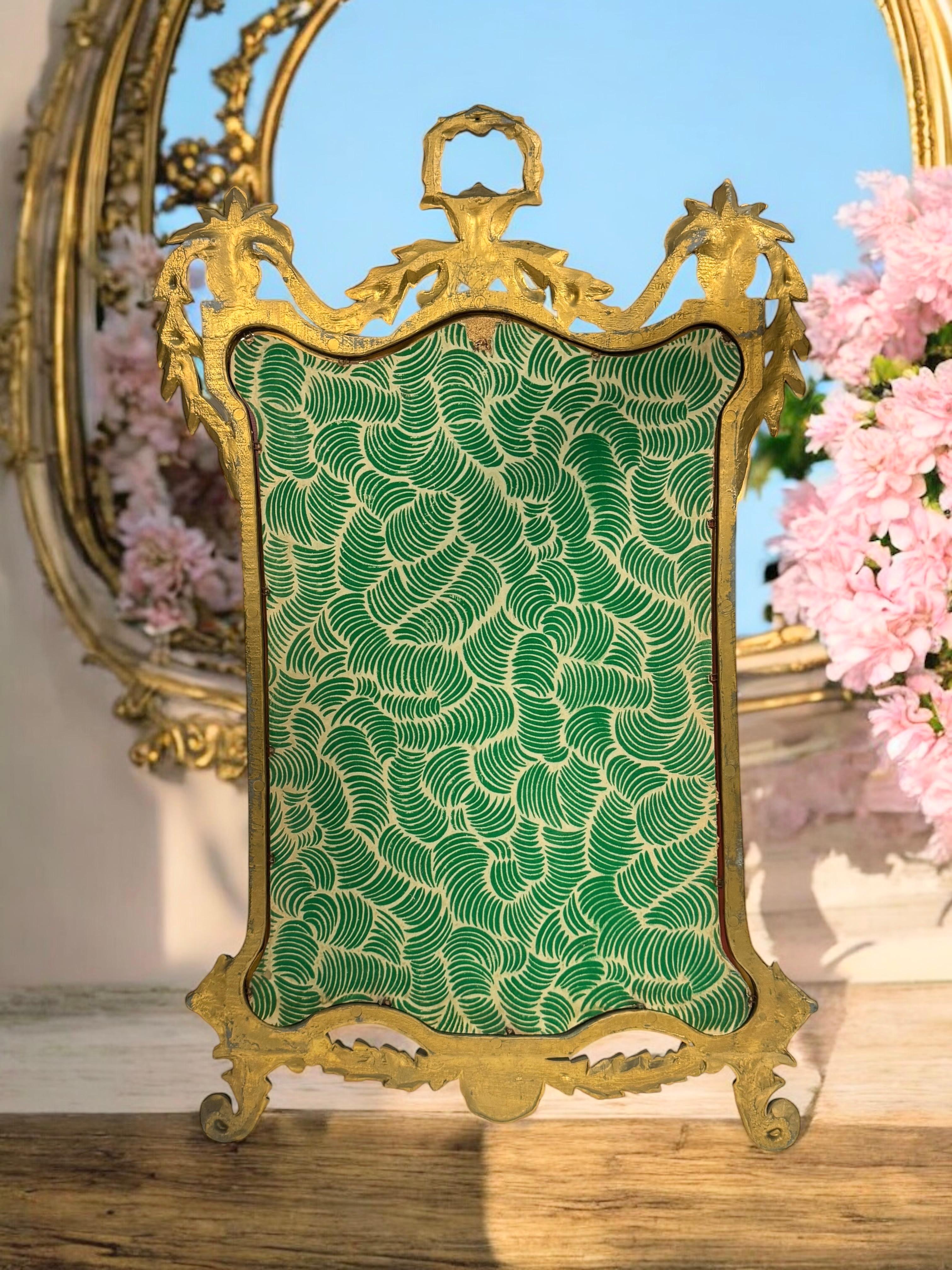 Empire Style Gilded Tole Toleware Mirror Vintage, Italy, 1950s en vente 9