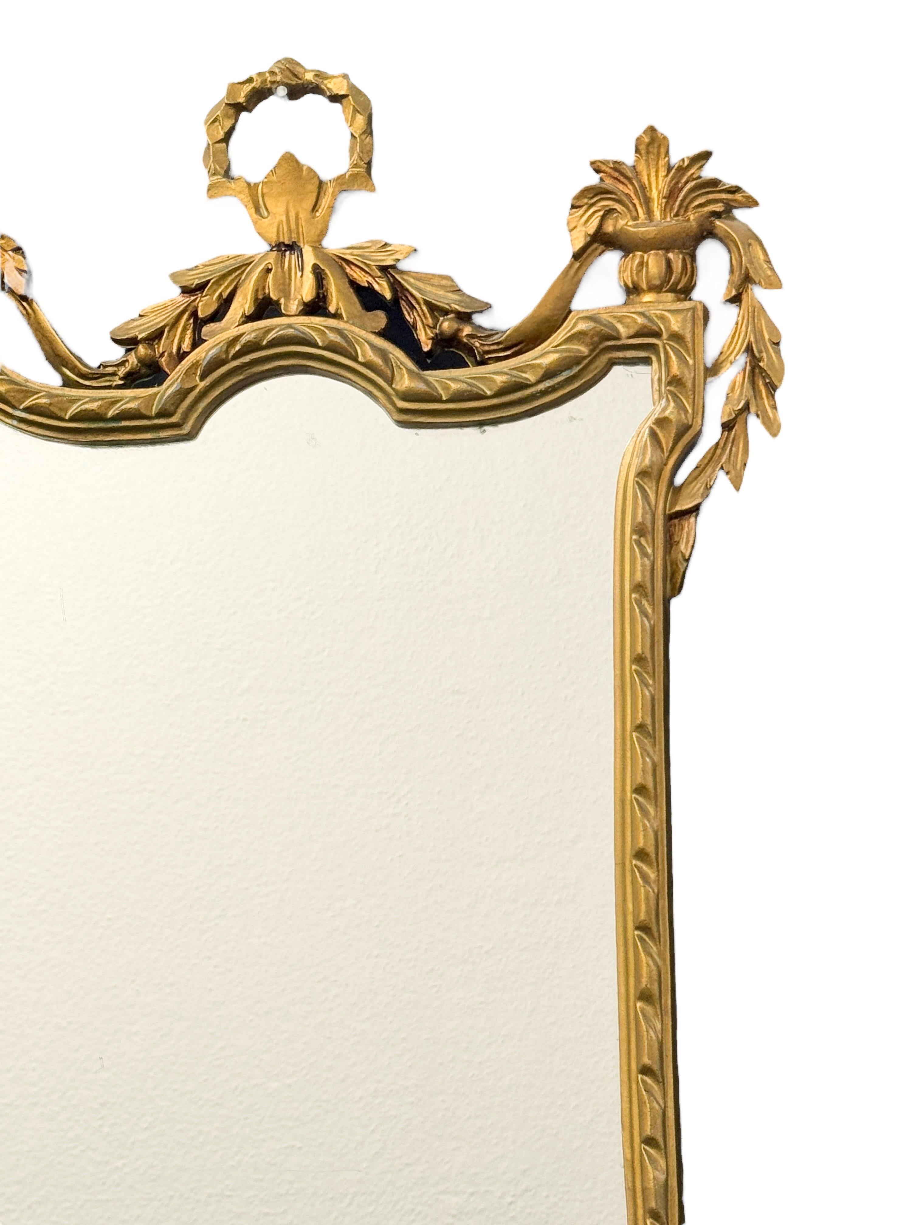 Empire Style Gilded Tole Toleware Mirror Vintage, Italy, 1950s Bon état - En vente à Nuernberg, DE