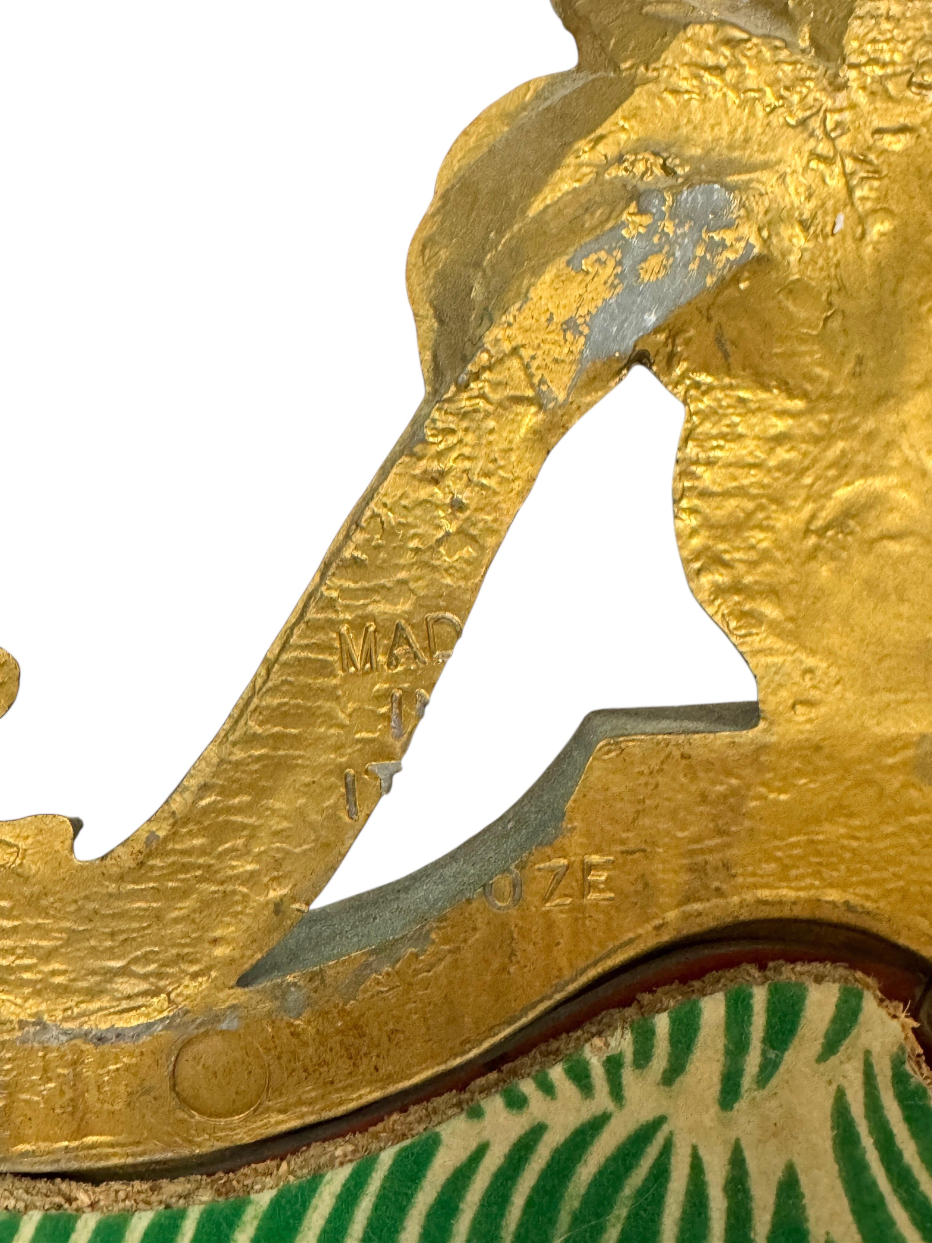 Empire Style Gilded Tole Toleware Mirror Vintage, Italy, 1950s en vente 2