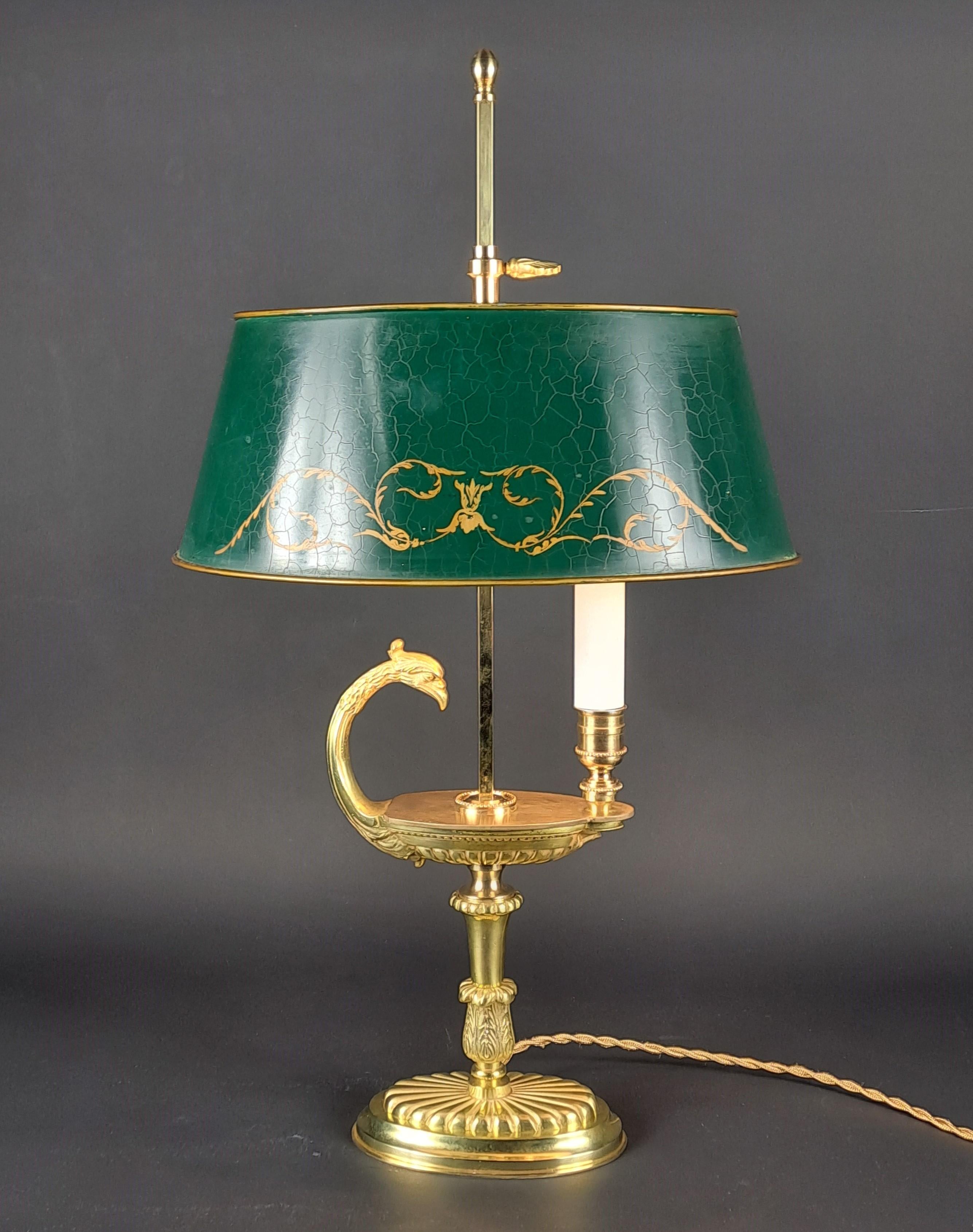 Empire Style Gilt Bronze Bouillotte Lamp 6